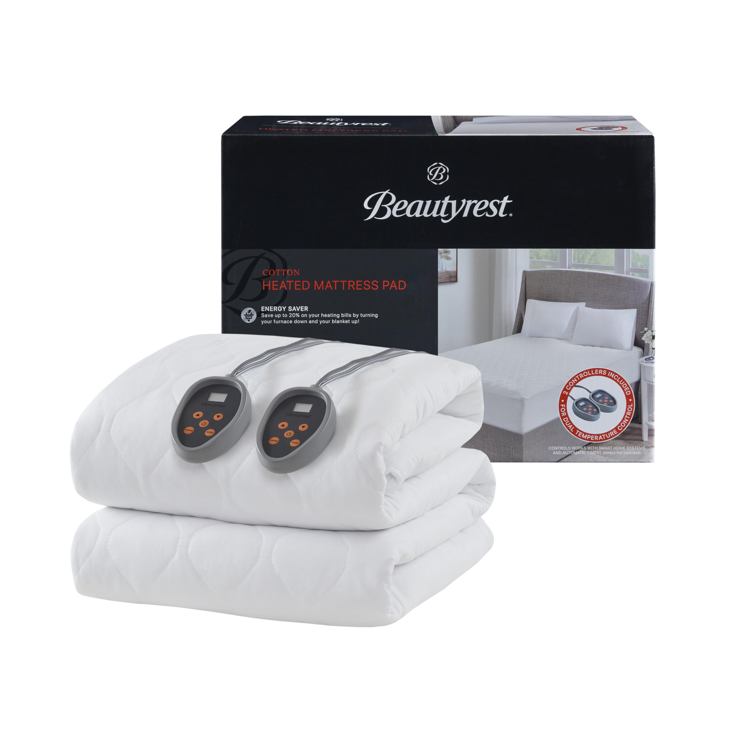 Cotton Heated Mattress Pad - Bed Warmer with 20 Heat Settings Controller