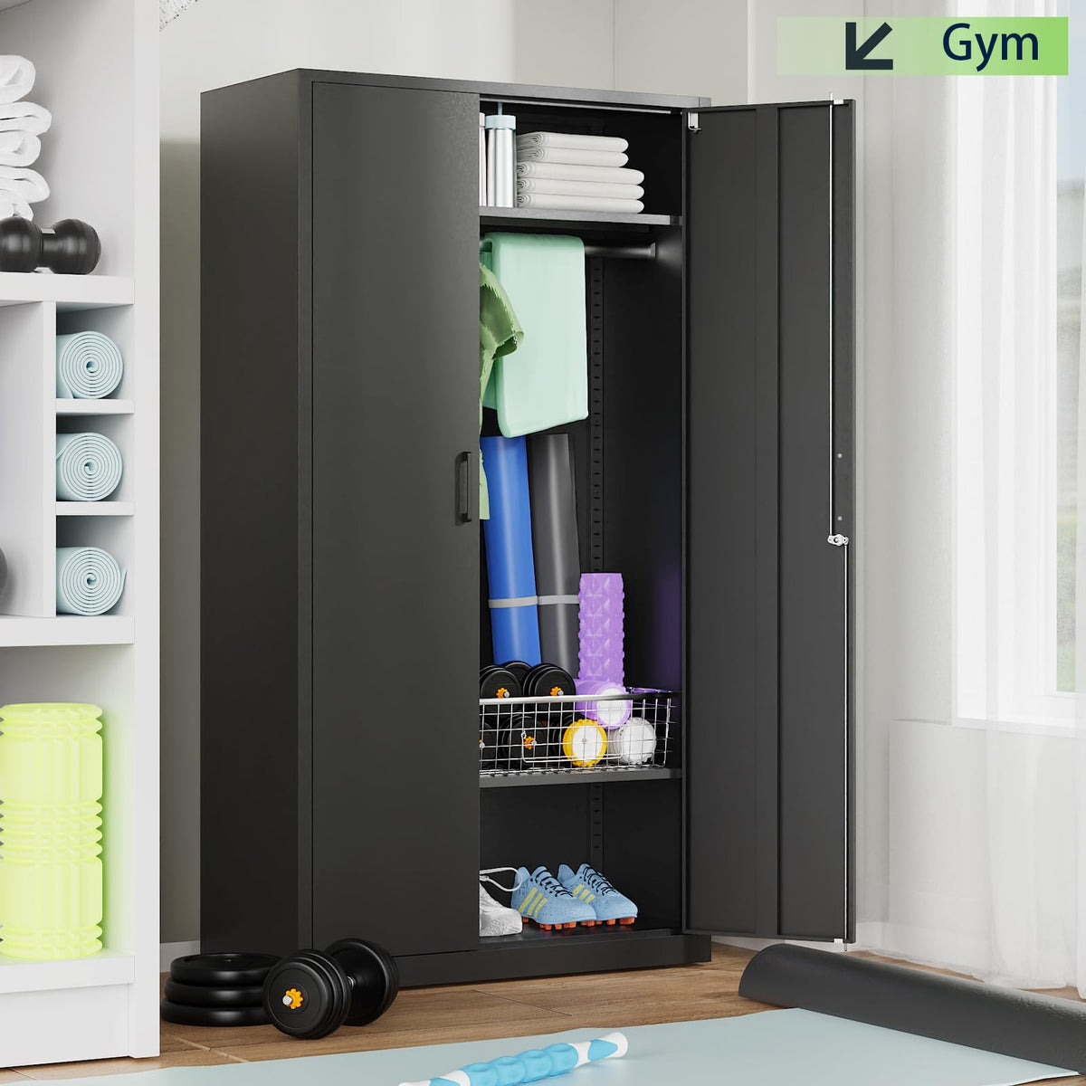 Steel Wardrobe Closet with Lock
