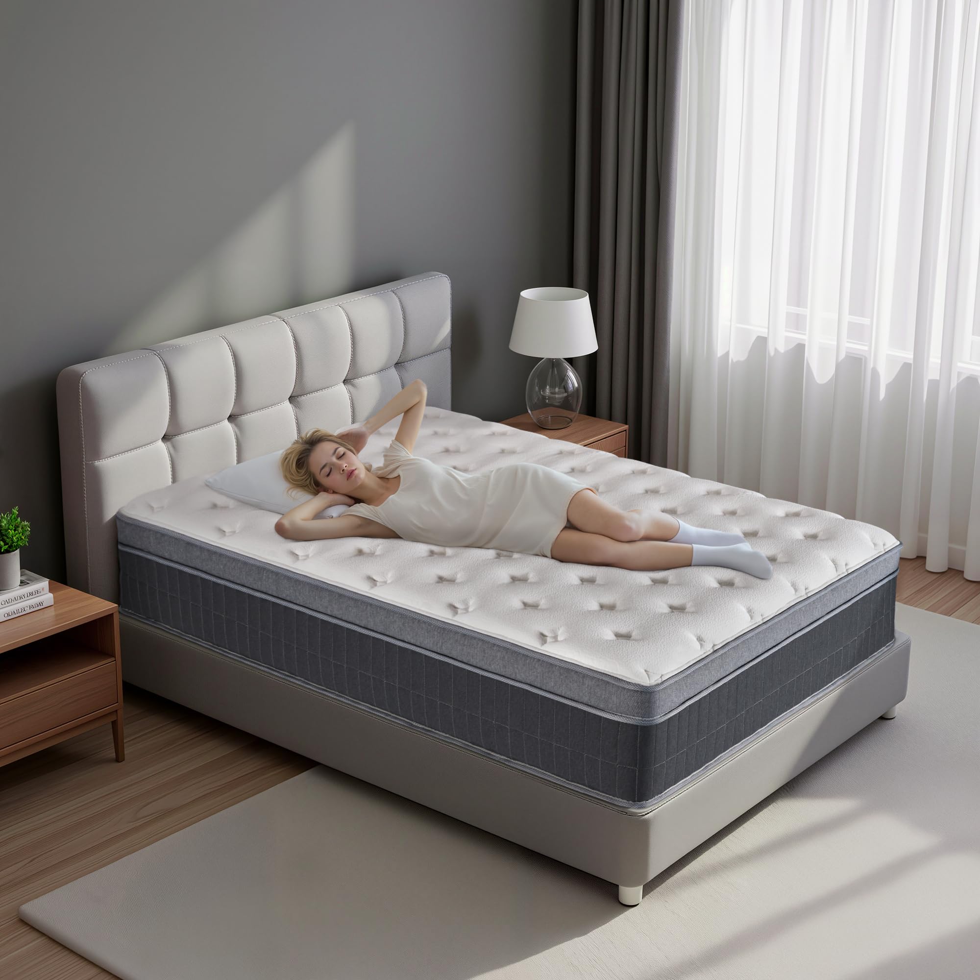 Hybrid Mattress with Pocket Springs, 10 Inch Memory Foam