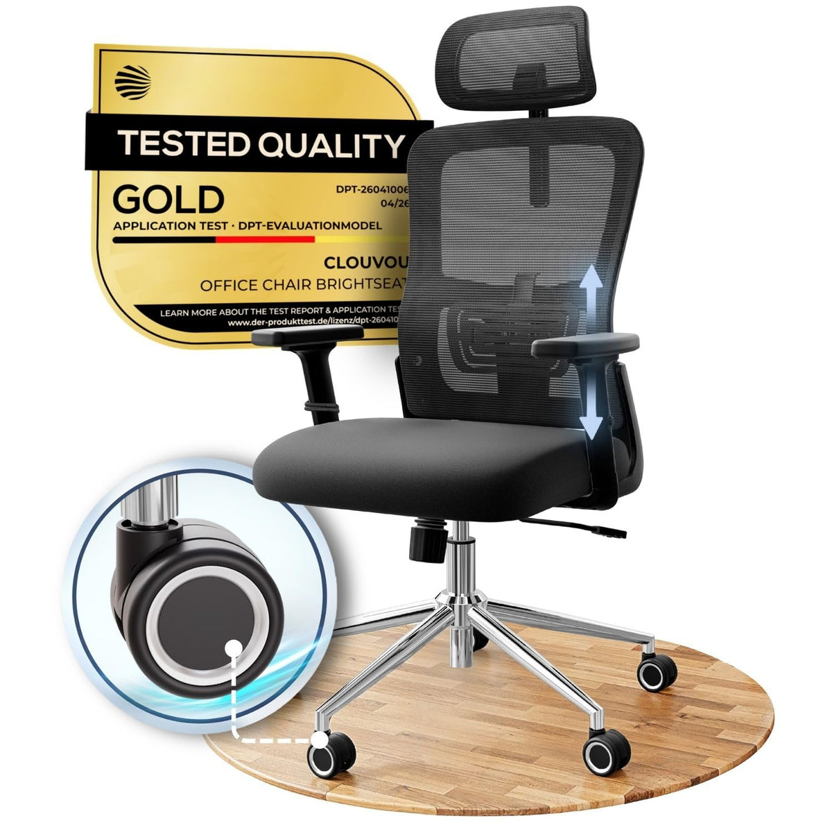 Oversized Ergonomic Office Chair – Mesh, 135° Recline, Lumbar & Headrest Support