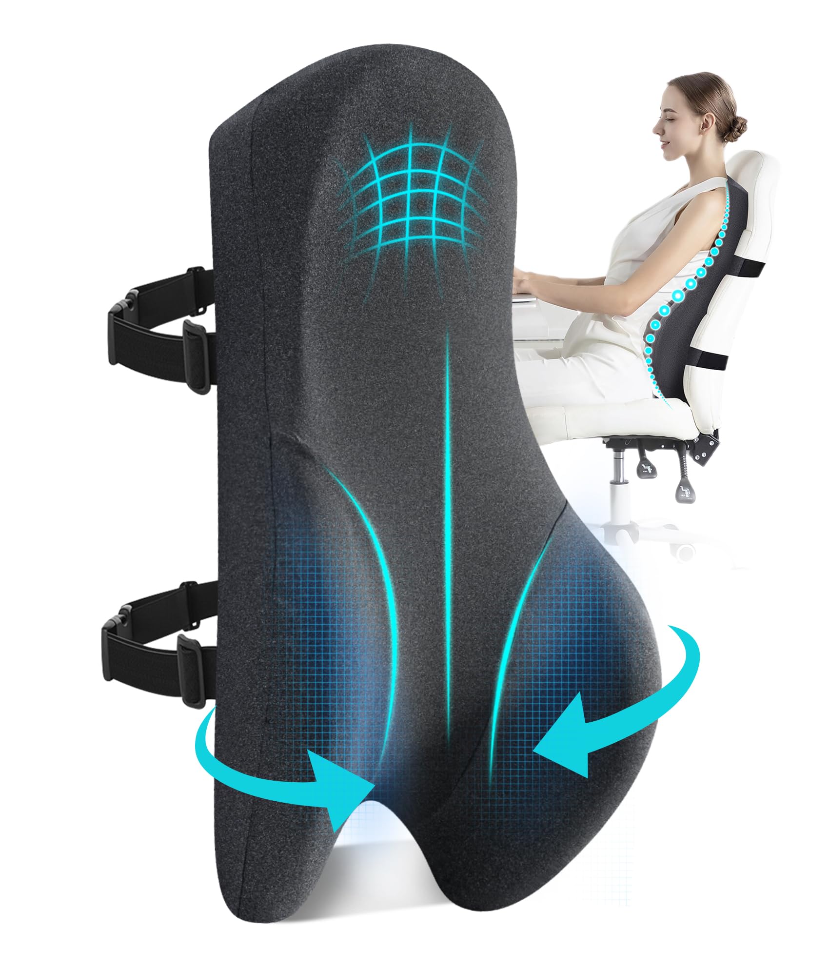 High Back Support Pillow for Office Chair, Fully Support Entire Back Cushion
