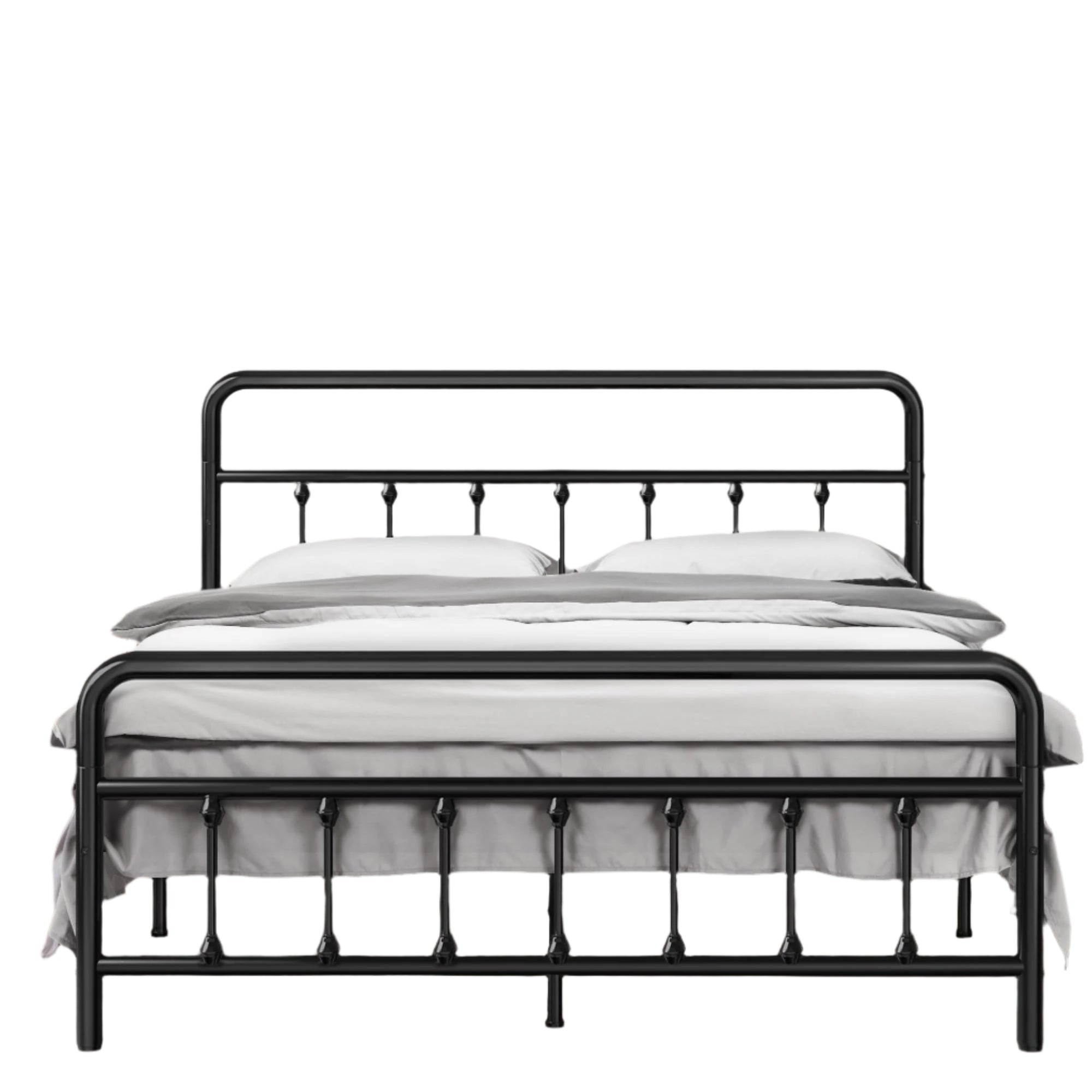 Bed Frame Queen Size, Queen Bed Frame with Headboard, Steel Slat