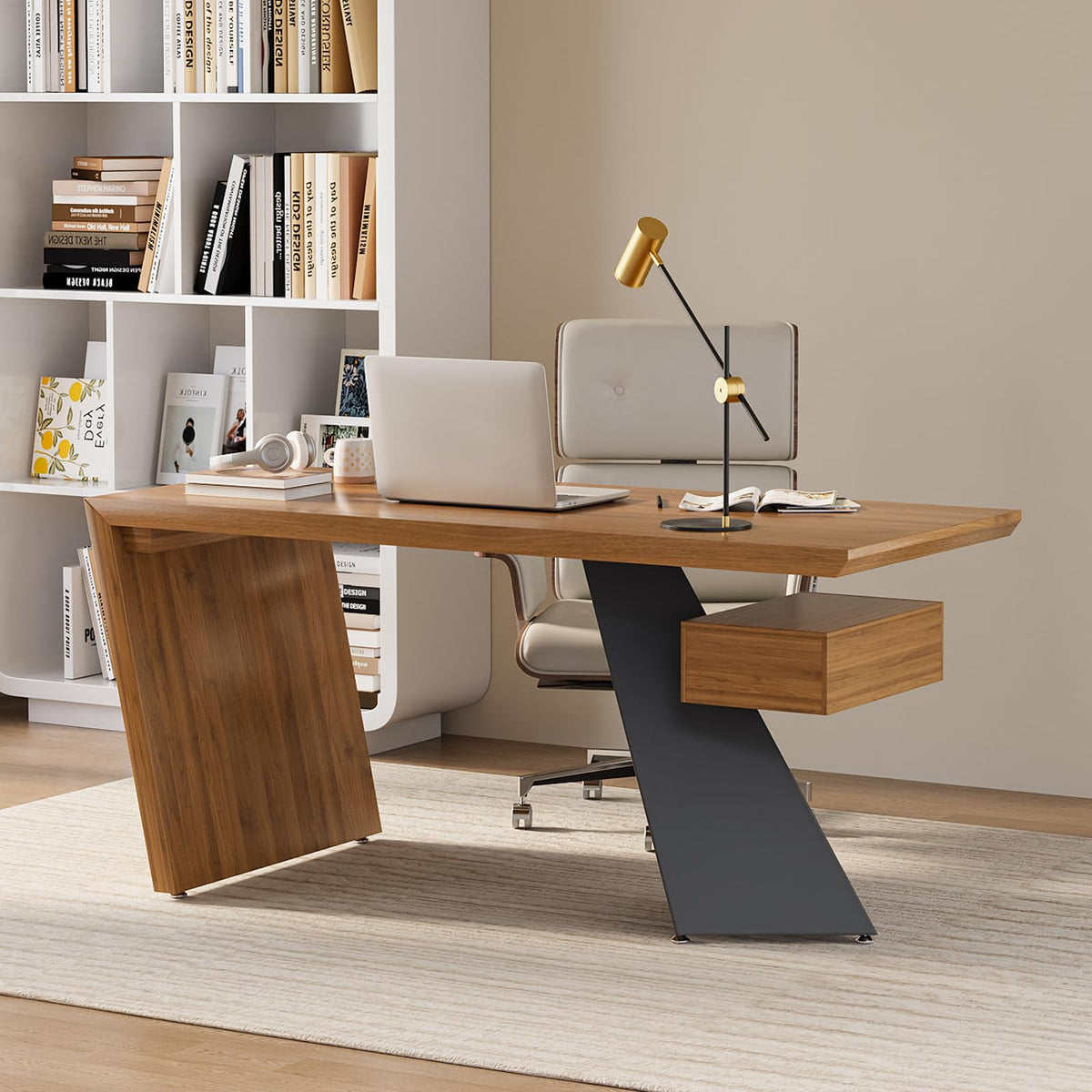 Rustic Industrial Writing Desk with Drawer