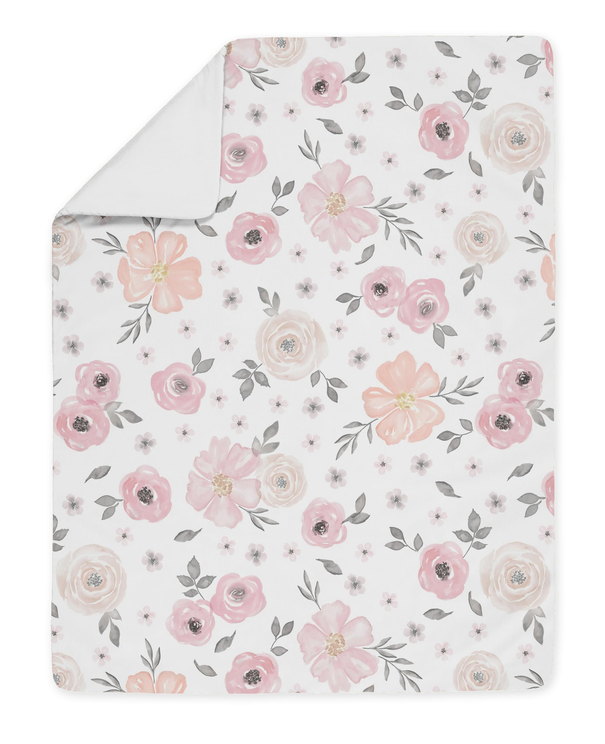 Designs 5-Piece Toddler Bedding Set (Pink/Grey Boho Floral) for Girls