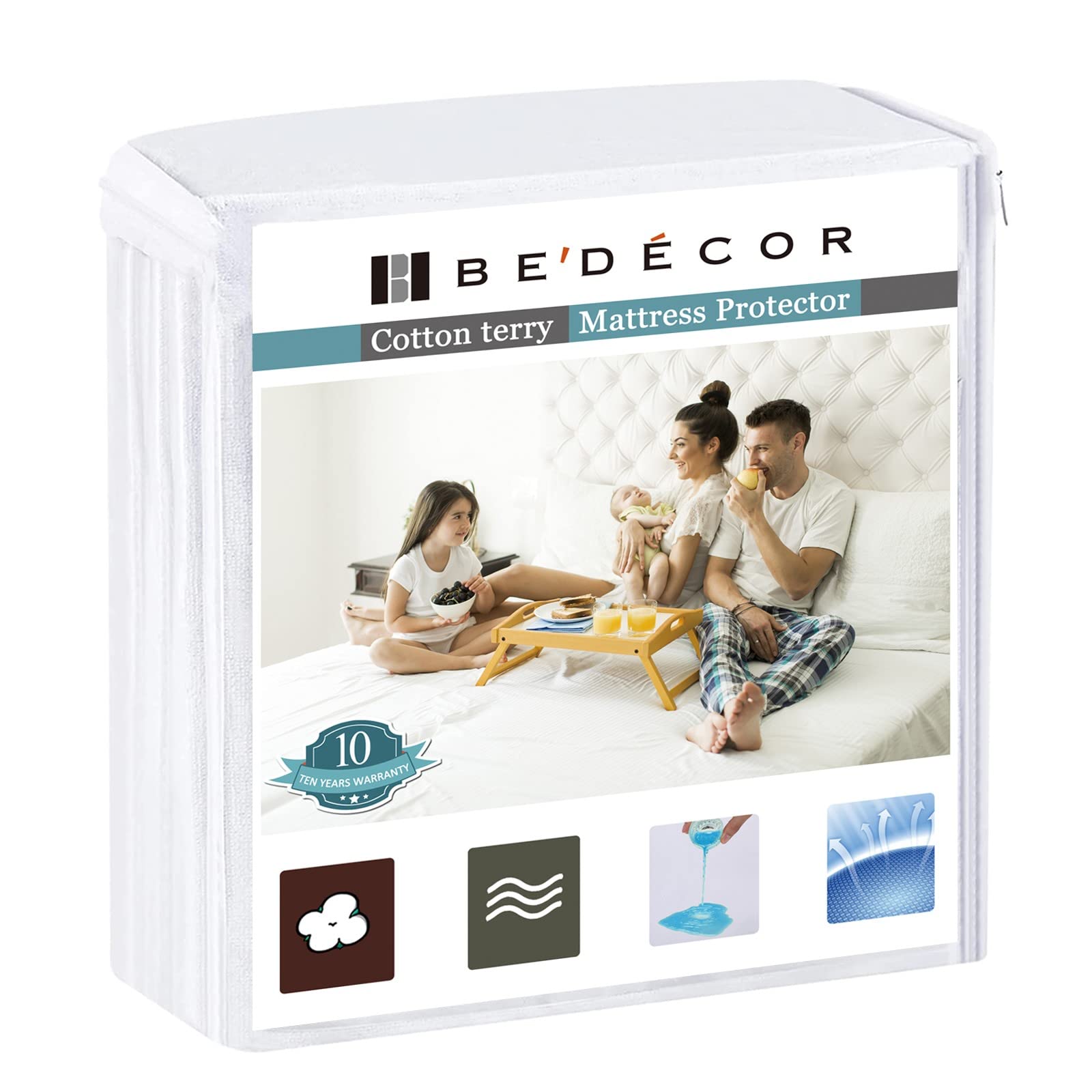 Queen Waterproof Mattress Protector,Pee and Liquid Proof Cover for Pets, Elderly