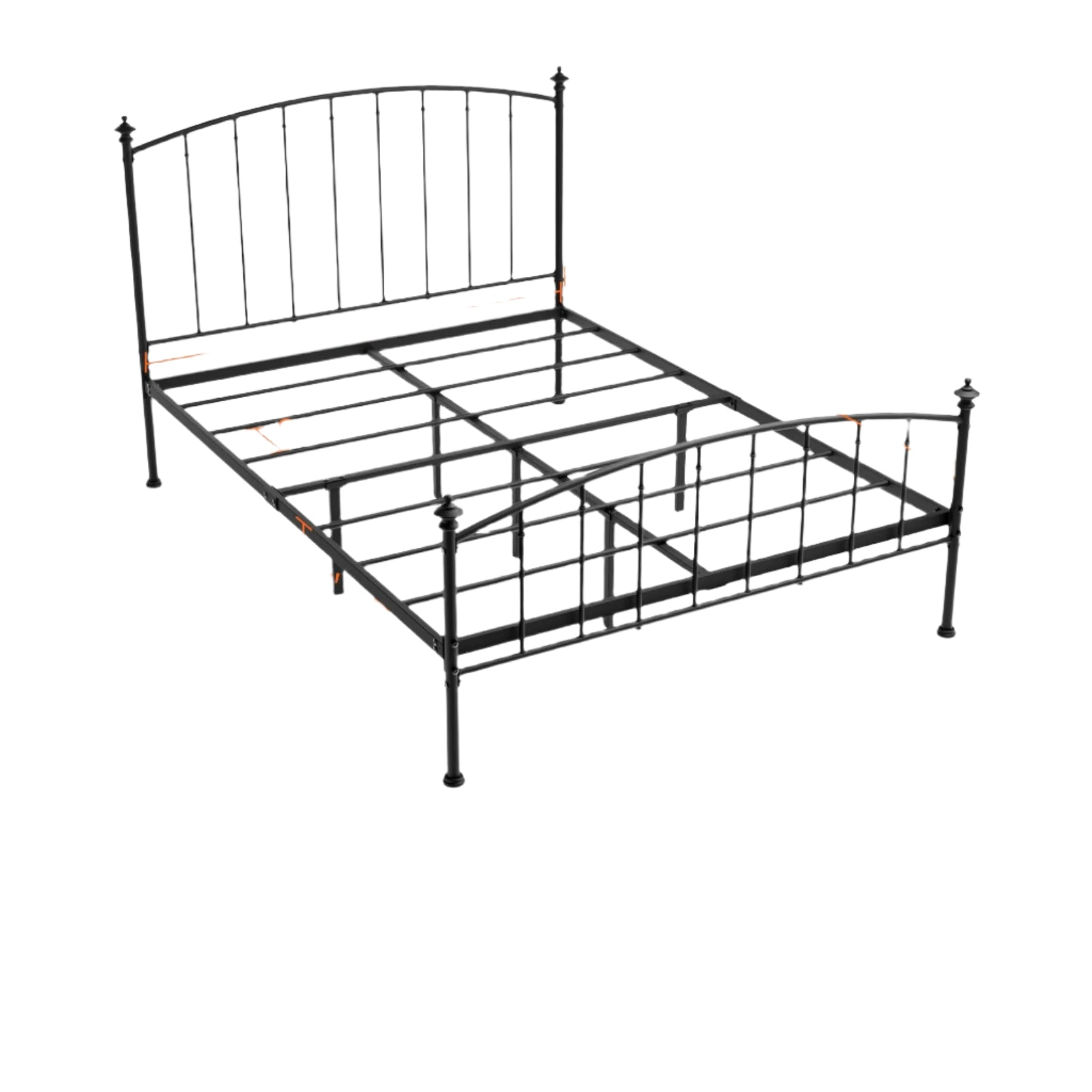 14" High Metal Platform Bed Frame with Wood Slat Support, Adjustable