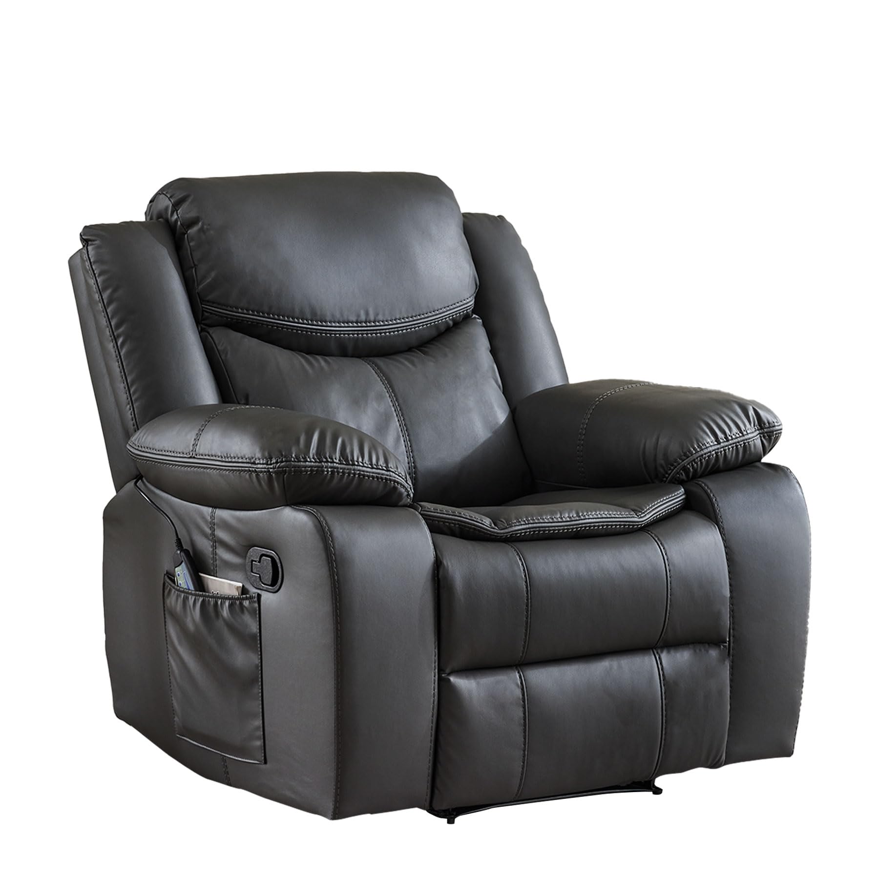 Faux Leather Wall Hugger Manual Recliner Chair