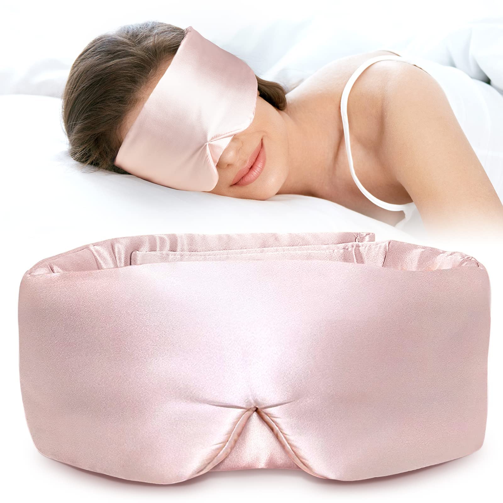 Silk Sleep Mask for Side Sleeper, Eye Mask Sleeping for Women Men 100% 22 Momme