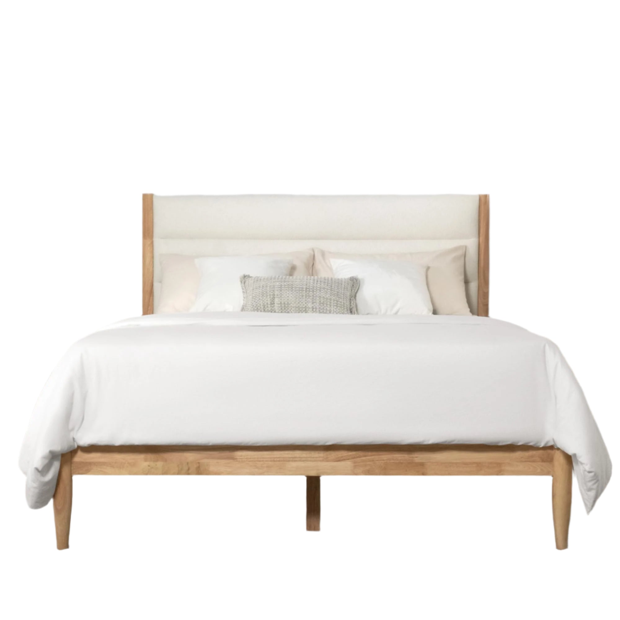 Bed Frame with Headboard Upholstered Platform Mattress Foundation
