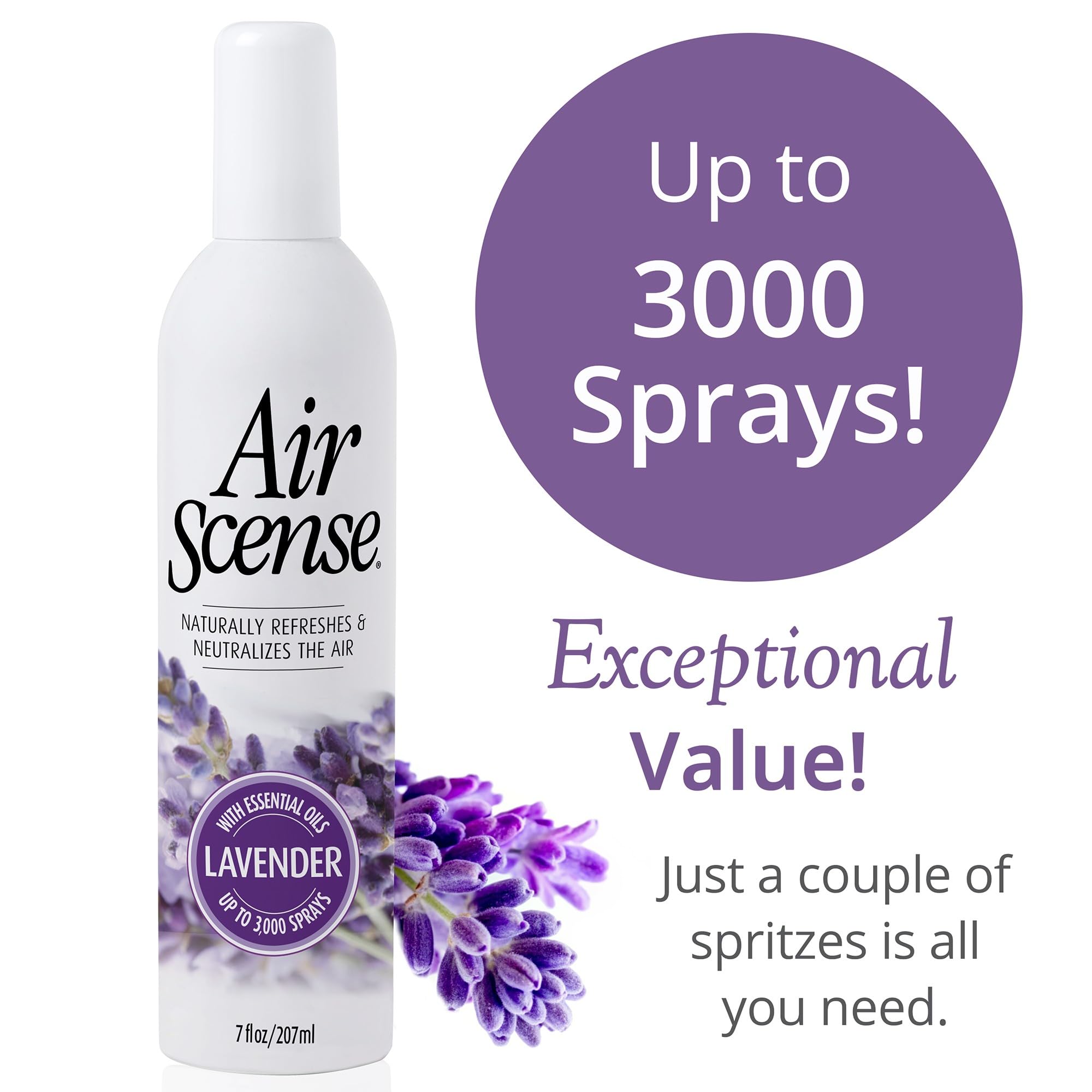 Essential Oil Air Freshener, Non-Aerosol, 3-PK (Lovely Lavender Bundle) 1ea 7oz Lav and