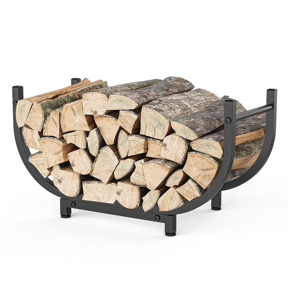 Indoor/Outdoor Firewood Rack with Log Holder – 30 Inch
