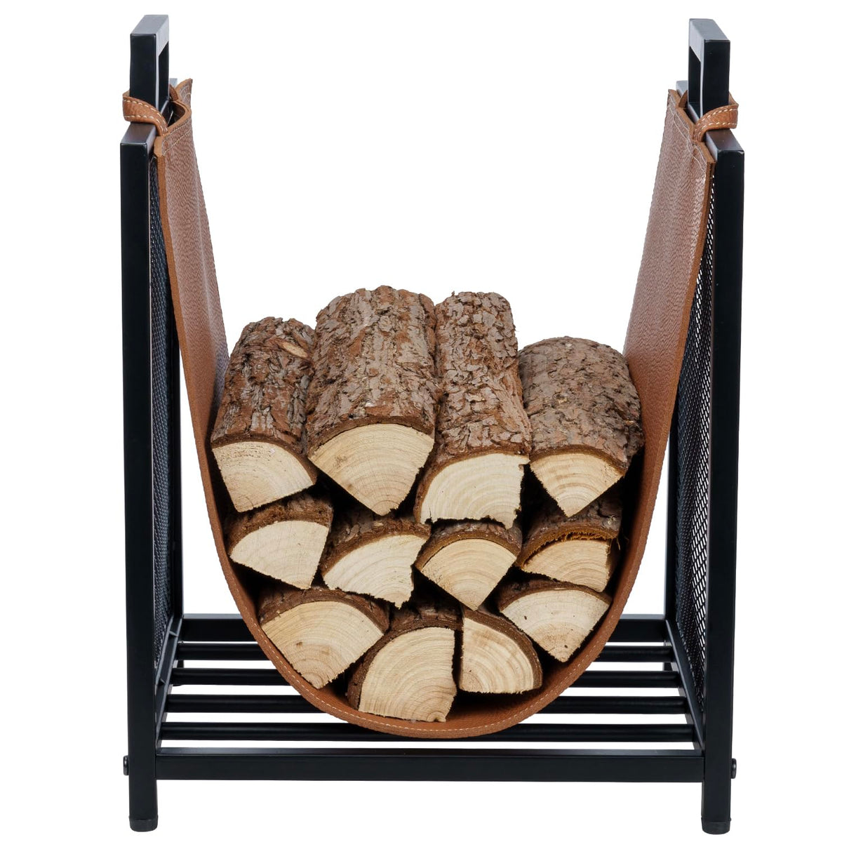 Compact Firewood Stand with Sling Log Holder
