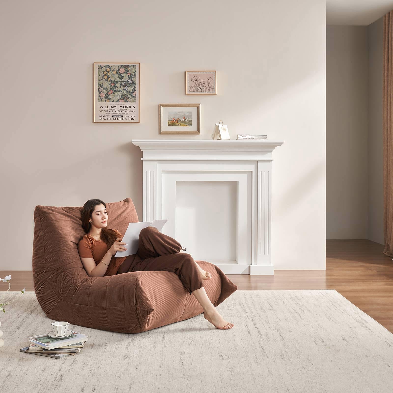 Modern Living Room, Adult Bean Bag Floor Sofa, Super Soft