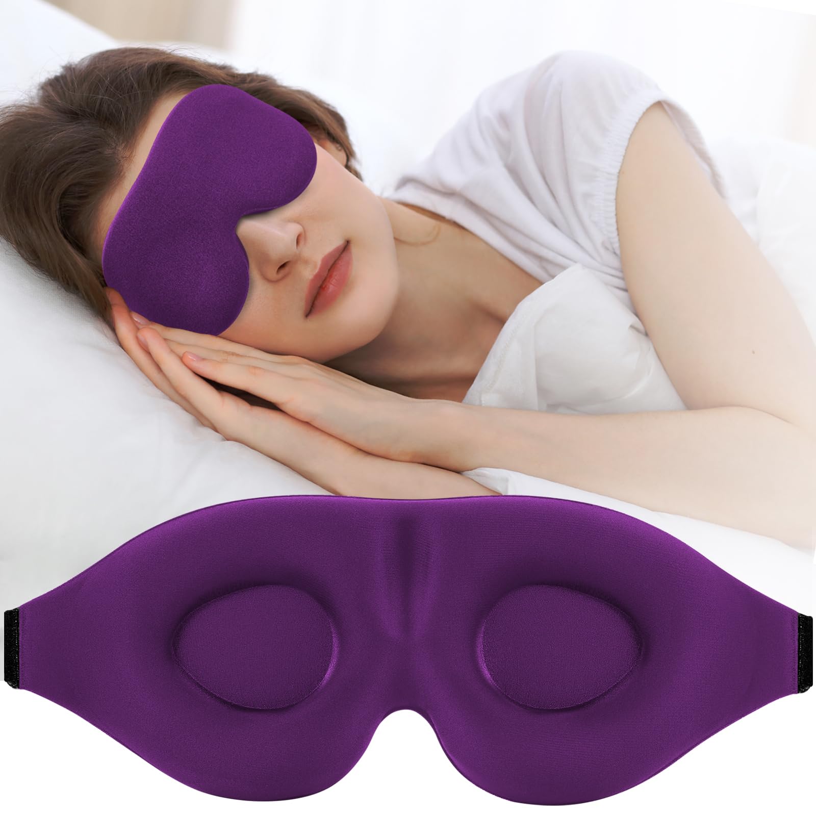 Sleep Mask for Side Sleeper, Light Blocking Sleeping Eye Mask for Women Me