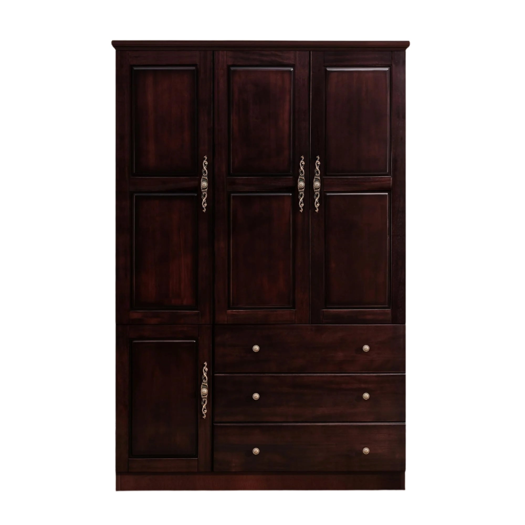Solid Wood Armoire Wardrobe Closet with Walnut Finish, 47.52"W x 19.69"D x 70.87"H