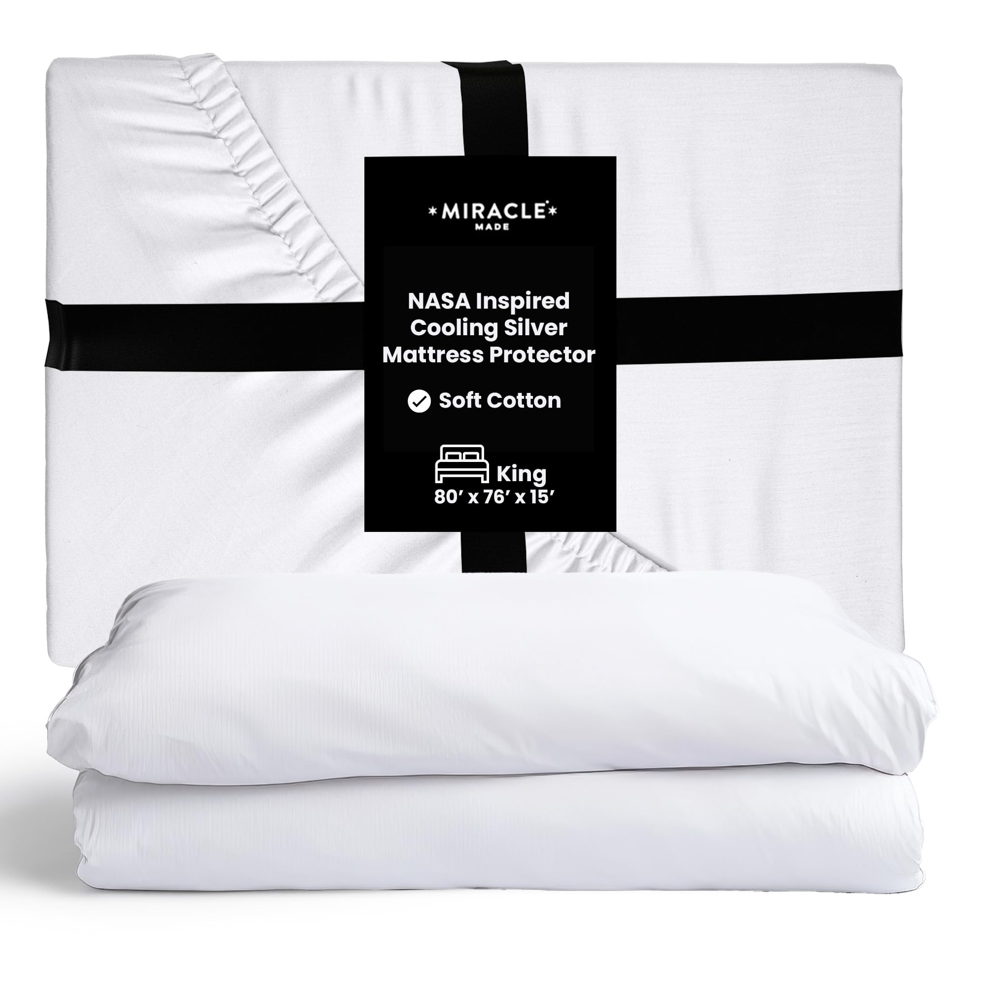 Mattress Protector - Water-Resistant Silver Infused Cover - Thermoregulating Fabric