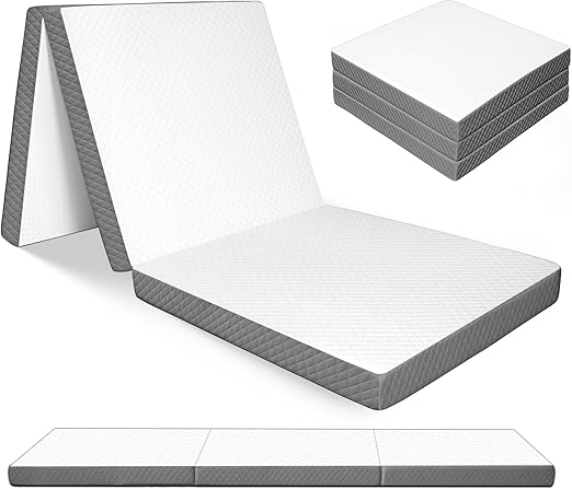 Trifold Mattress, Queen Size, 3 inch, Tri-Folding Floor Bed Washable