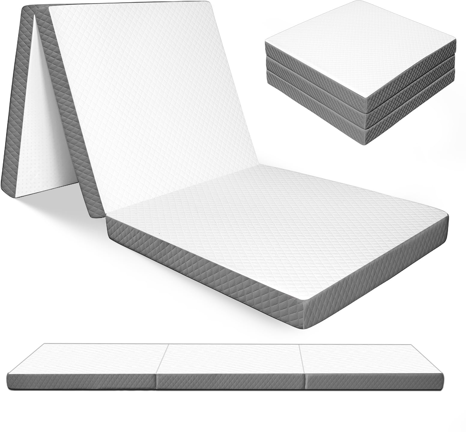 Trifold Mattress, Queen Size, 3 inch, Tri-Folding Floor Bed Washable