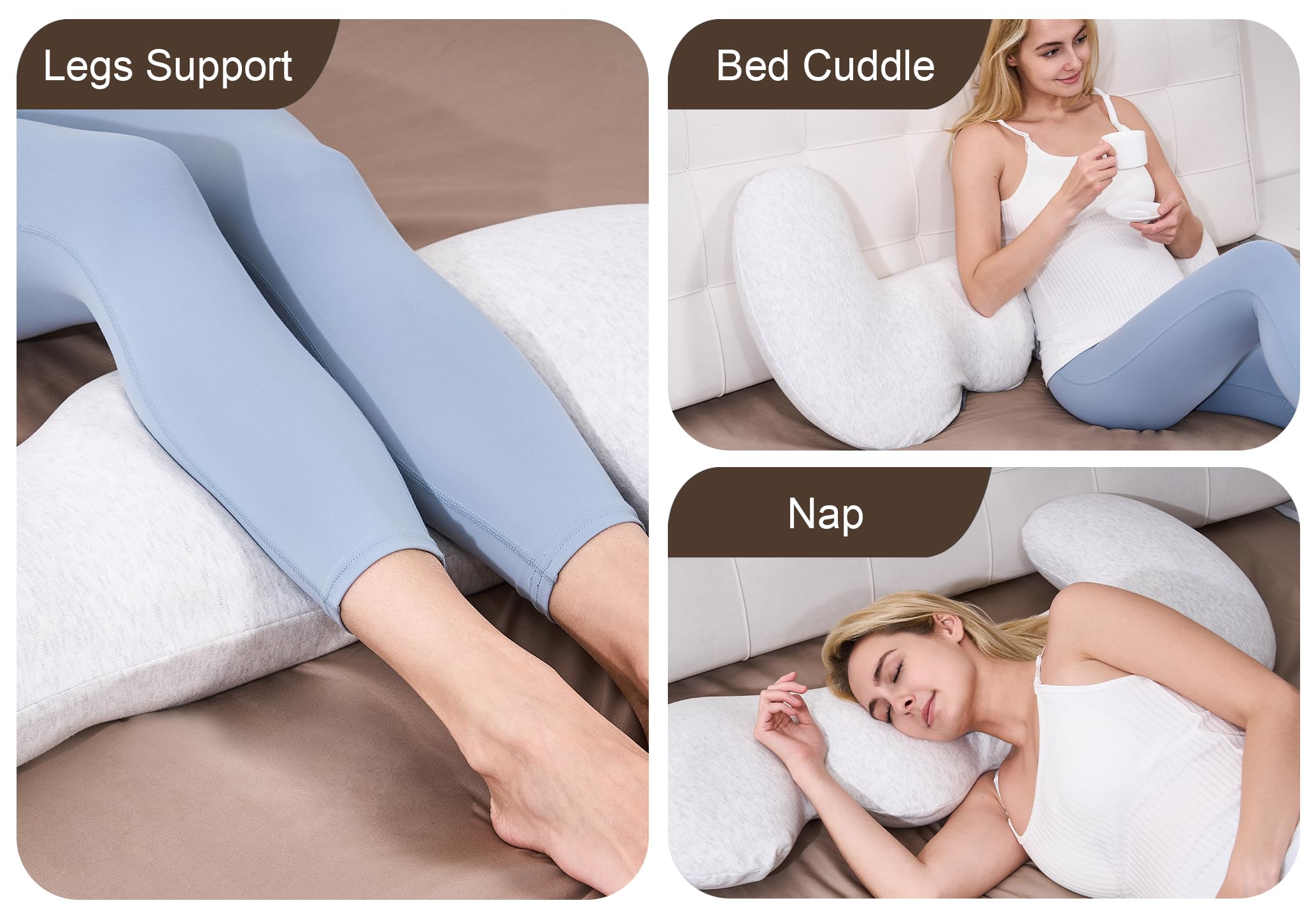 Pregnancy Pillows for Side Sleeping, Memory Foam J