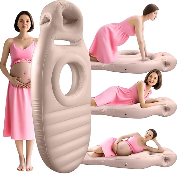 Inflatable Pregnancy Pillow with Belly & Head Hole – Full Body Maternity