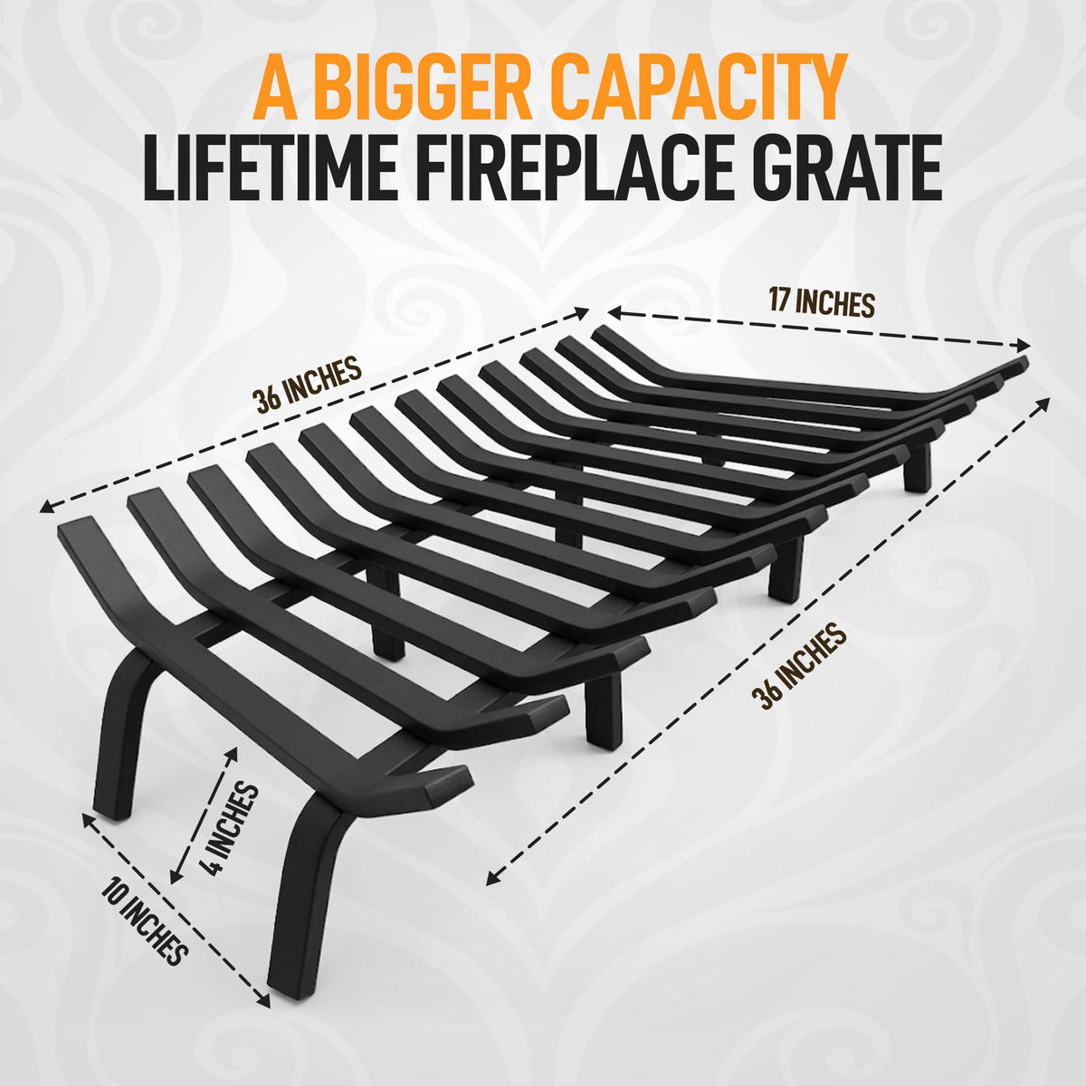 Heavy Duty Steel Fireplace Grate – Indoor Log Holder
