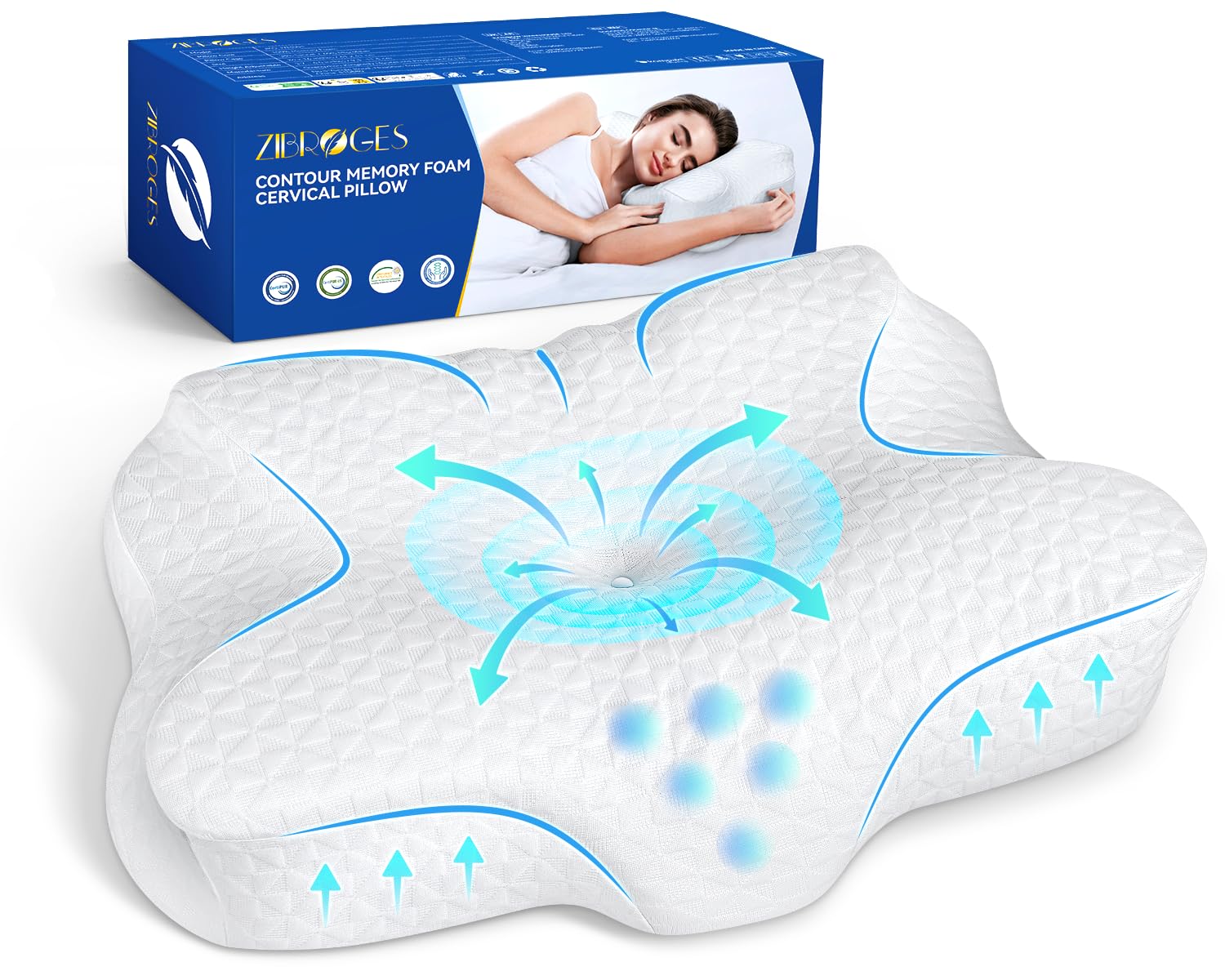 Memory Foam Cervical Pillow - Side Sleeper Pillow Neck Back Shoulder