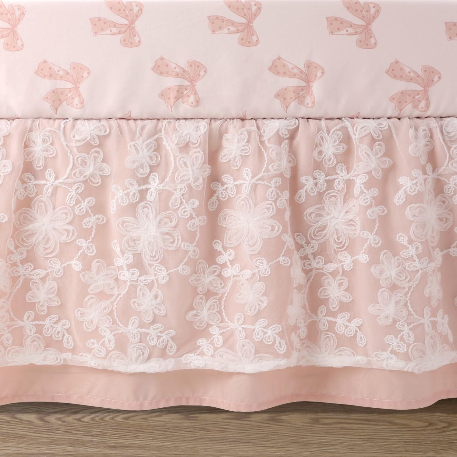 3 Piece Baby Crib Bedding Set for Girls - Cotton Fitted Crib Sheet