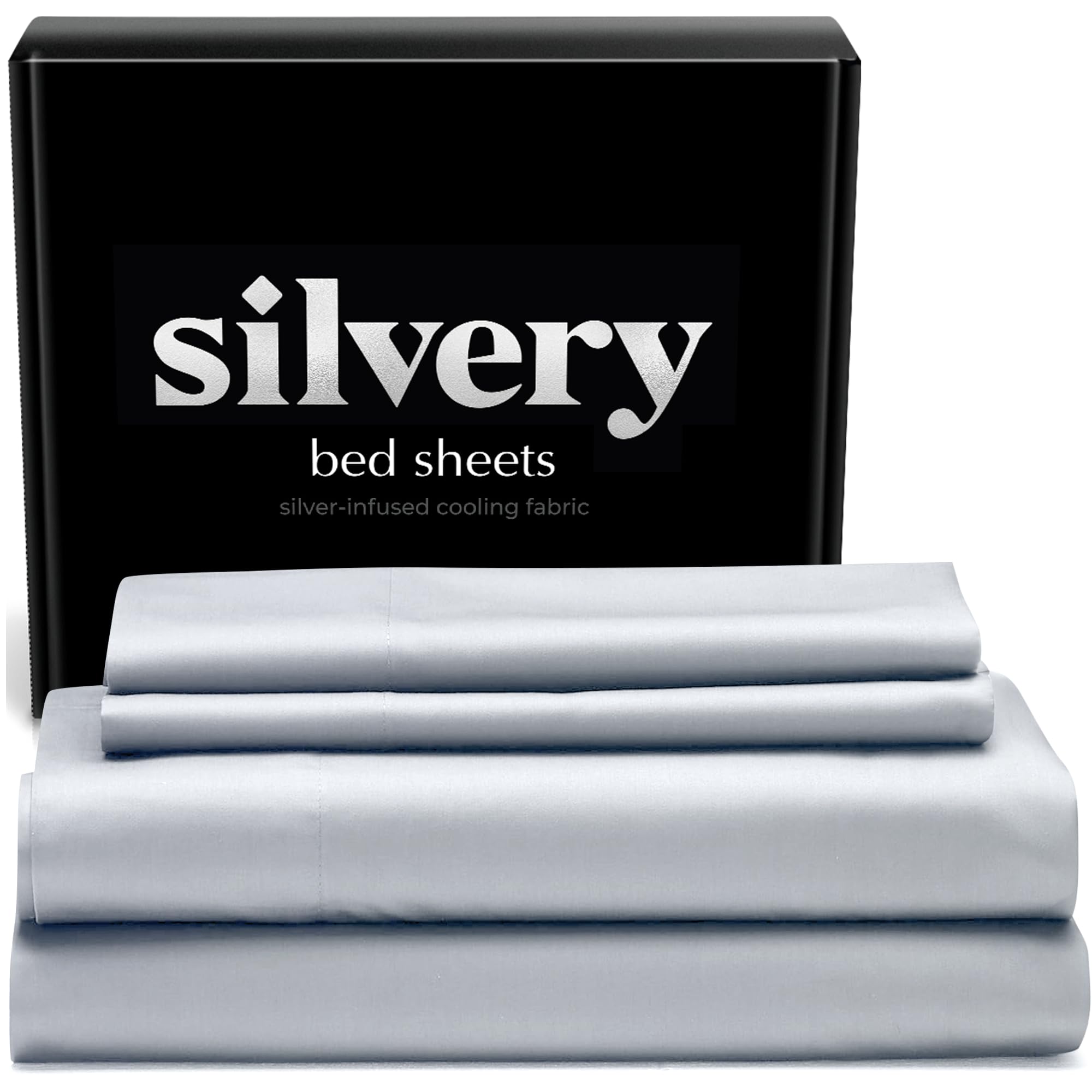 Silvery Silver Infused Bed Sheets Set - Award-Winning