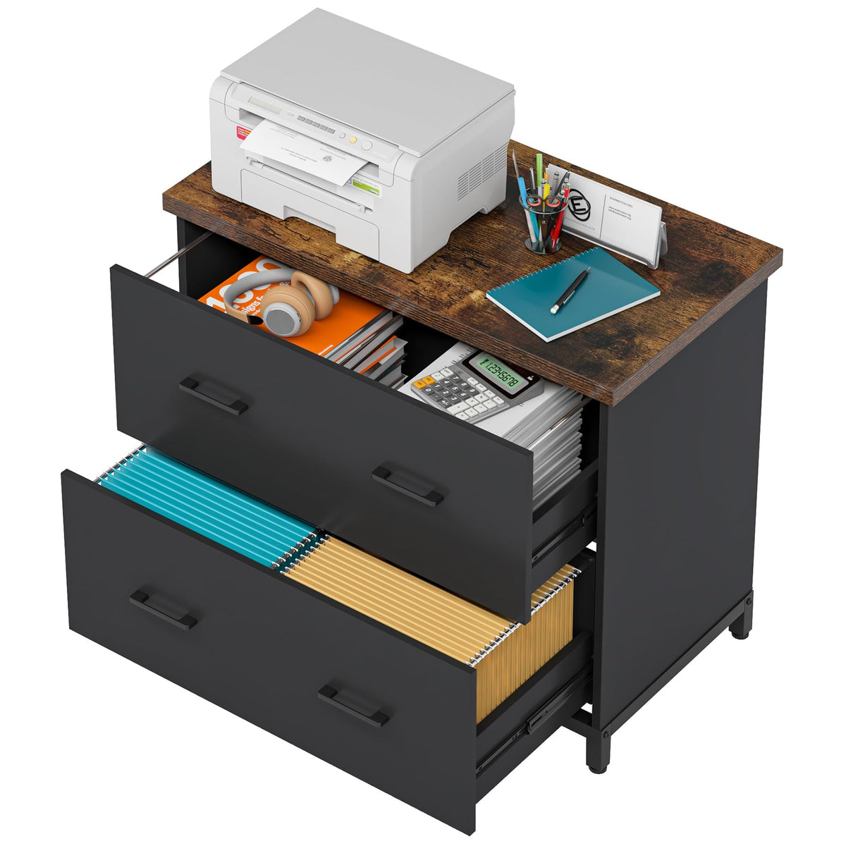 Tribesigns 2-Drawer File Cabinet, Wood Lateral Filing Cabinet for Office