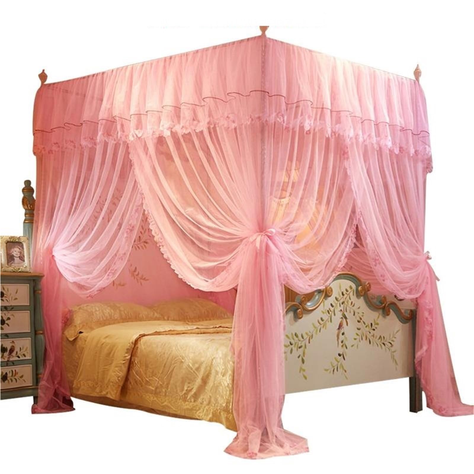 Canopy Bed Curtains 4 Posters Corners Bed Canopy Princess