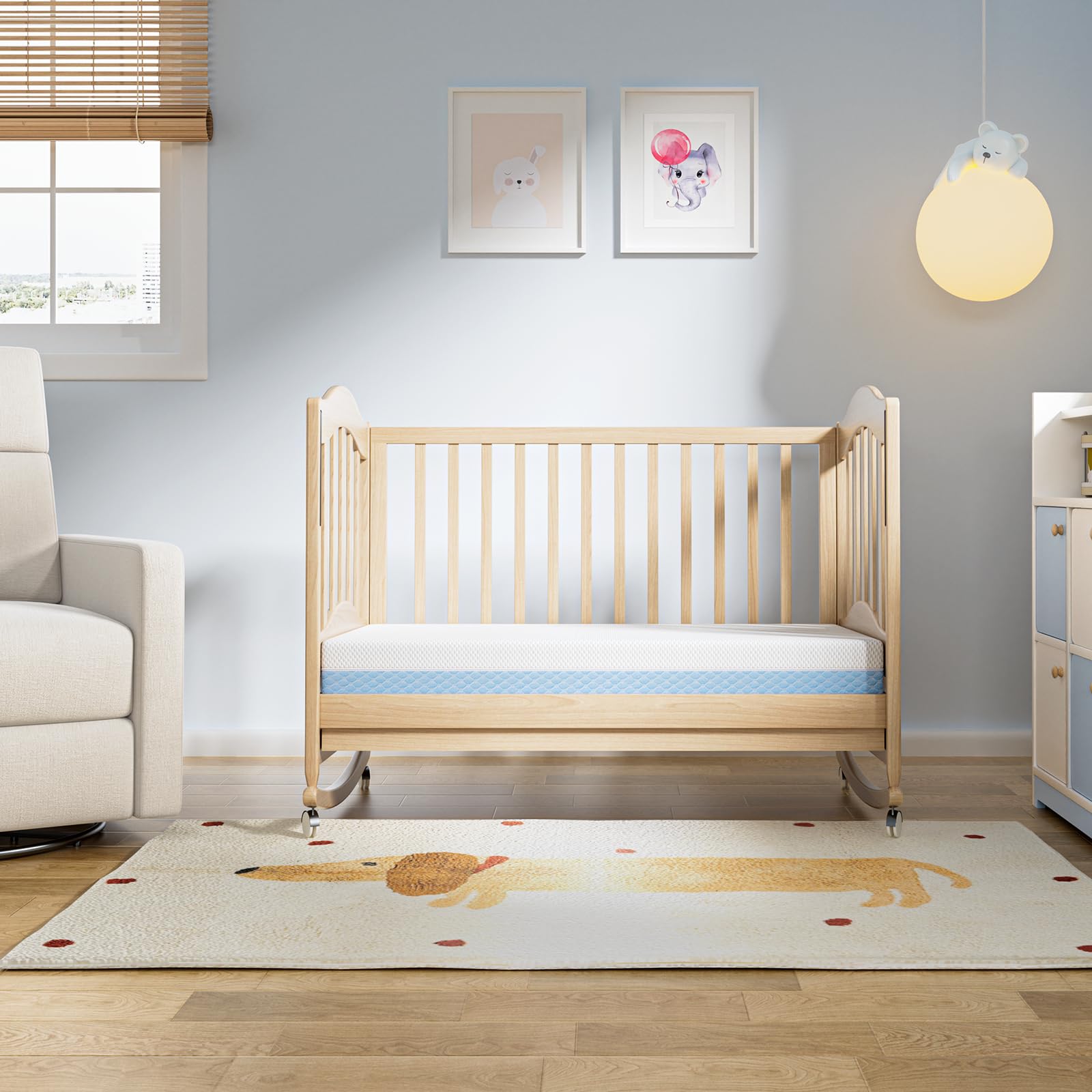Mini Crib Mattress, 38x24X4 Inch Dual Sided Comfort Gel Memory Foam