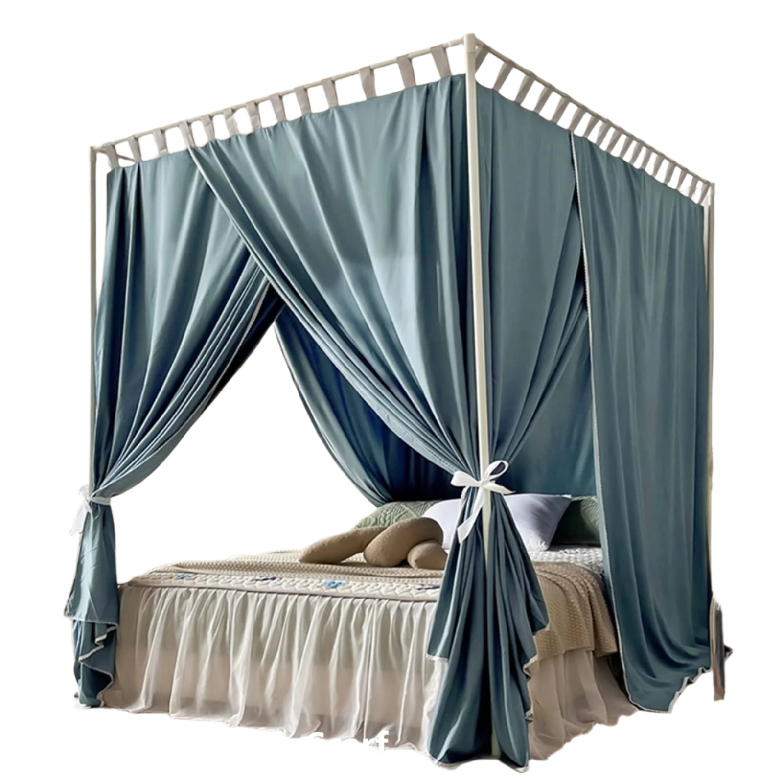 Premium Canopy Bed Frame Post for Queen Size Beds, Enhanced Metal Poles