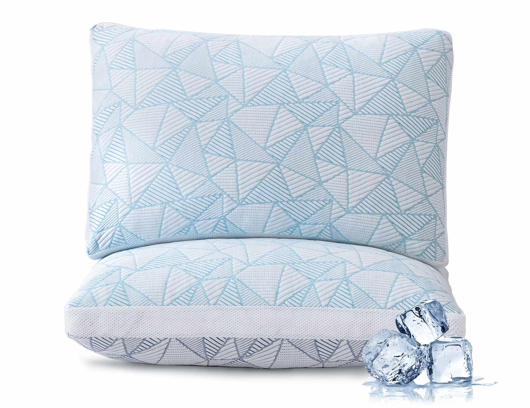 Memory Foam Cooling Soft Bamboo Viscose Pillows Queen Size Set of 2,