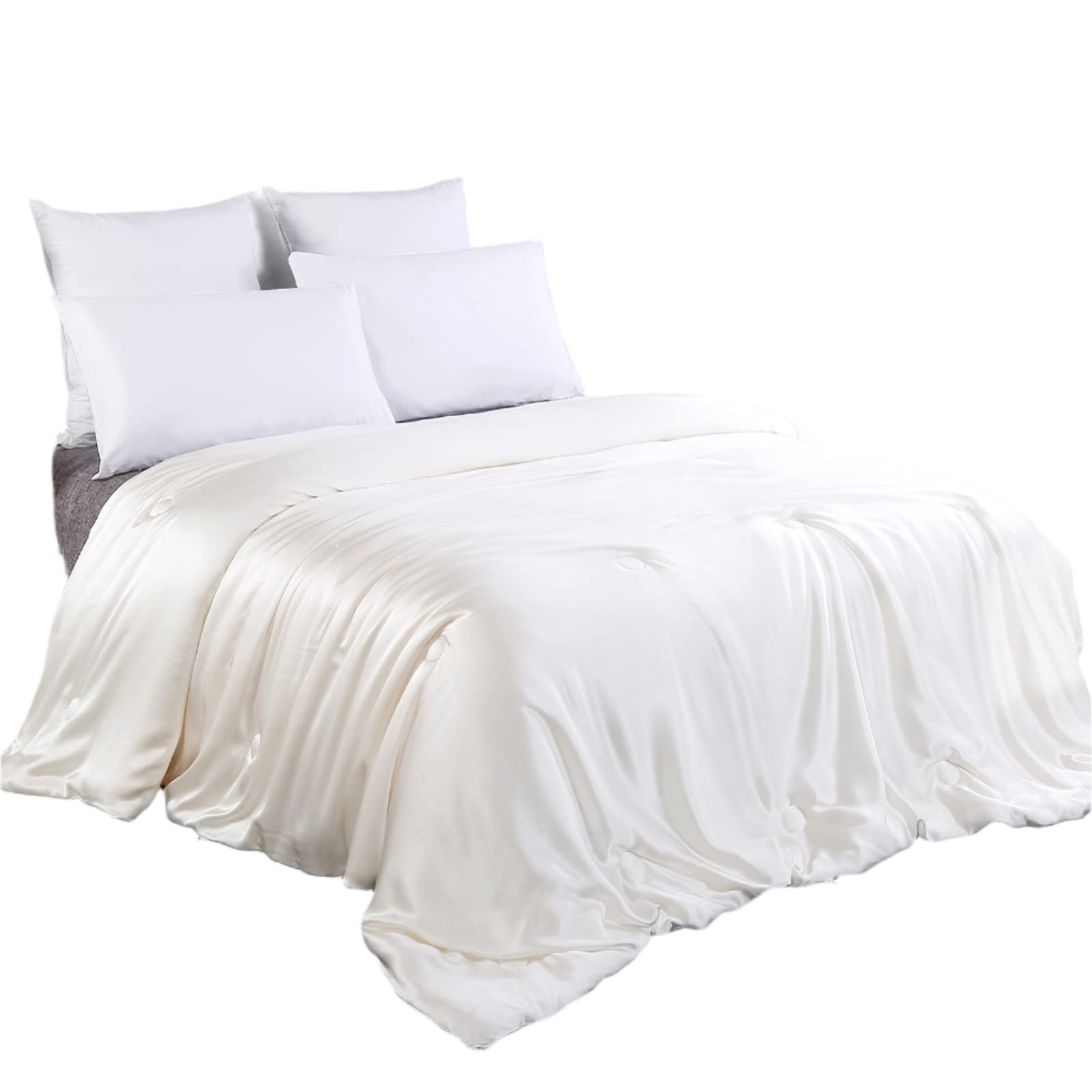 All Season 100% Silk Comforter with Silk Shell Duvet Blanket, King(104x92 Inch