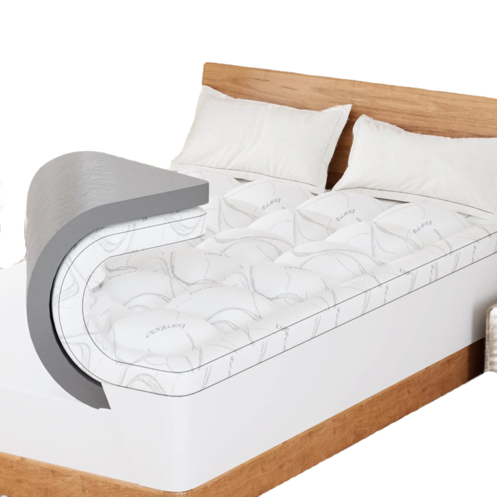 Memory Foam Mattress Topper Queen Size, Dual Layer 4 Inch Mattres Pad