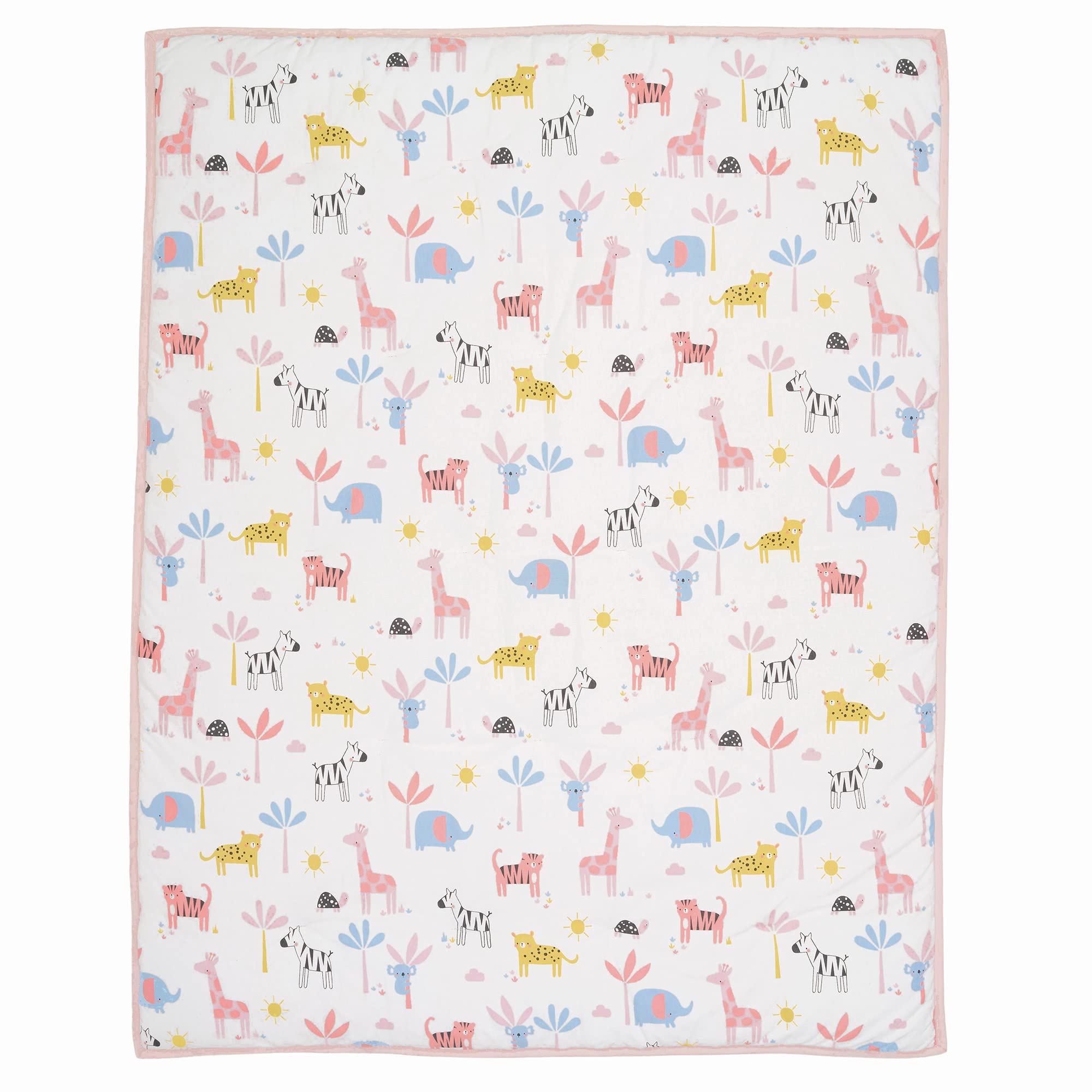 Snuggle Jungle Pastel Safari Cotton Jersey 5-Piece Crib Bedding Set