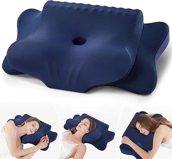 Pillow for Neck Pain Relief - Cooling Ergonomic Dual-Sided Orthopedic Neck Pillow