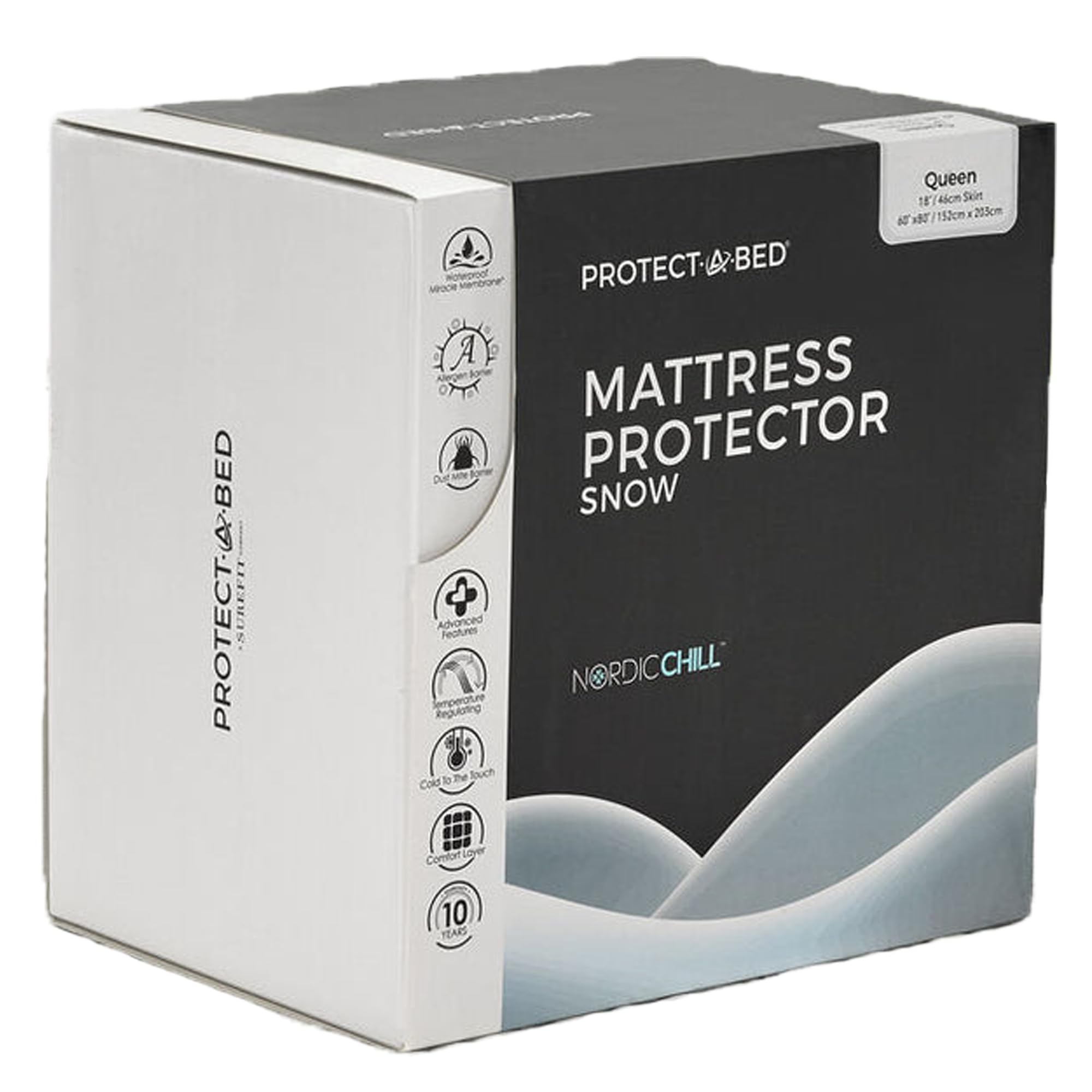 Snow Mattress Protector, Featuring Nordic Chill Fiber, Waterproof, 5-Sided