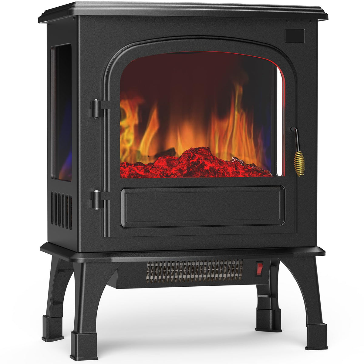 Freestanding Electric Fireplace Heater with 3D Flame Effect