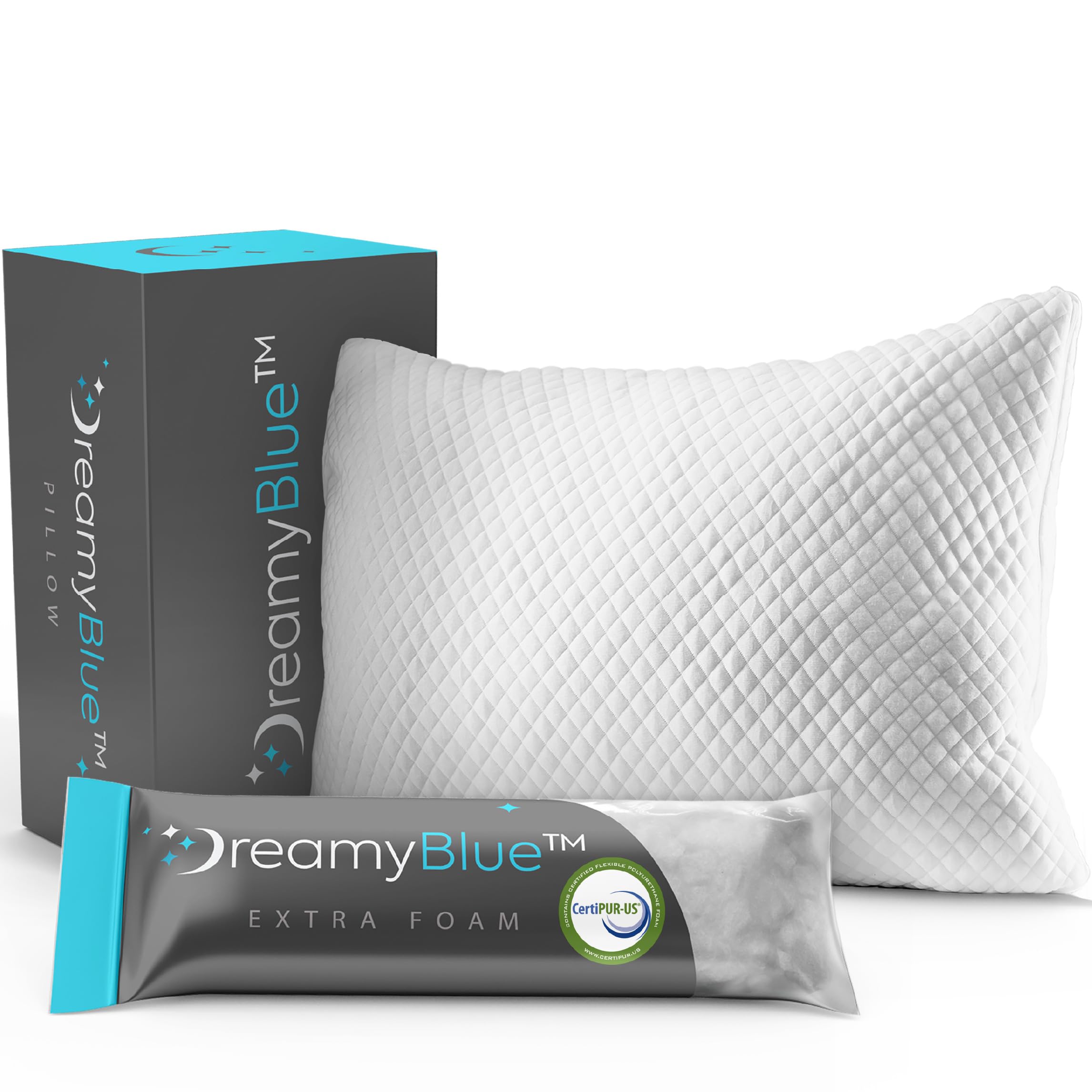 Signature Pillow w/Adjustable Loft • Shredded Memory Foam Fill