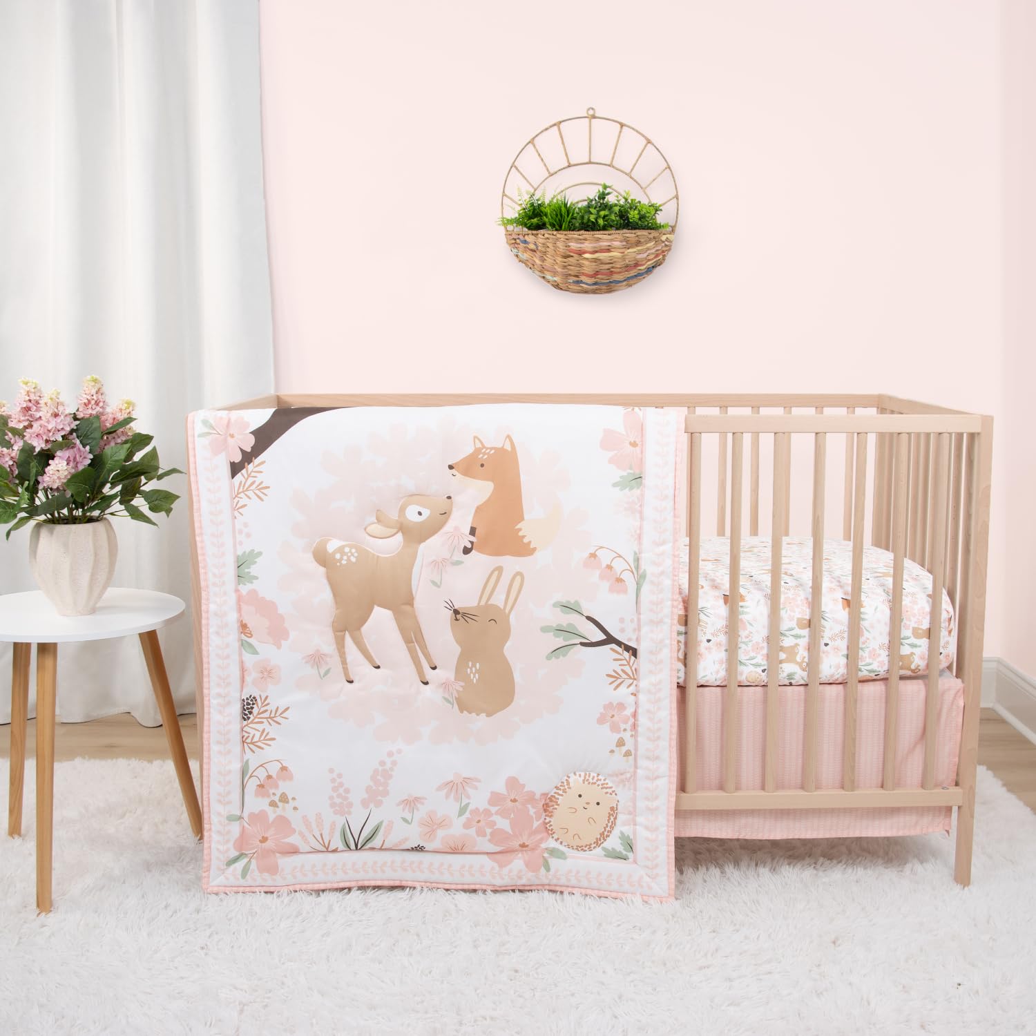 3 Piece Baby Crib Bedding Set for Girls - Newborn