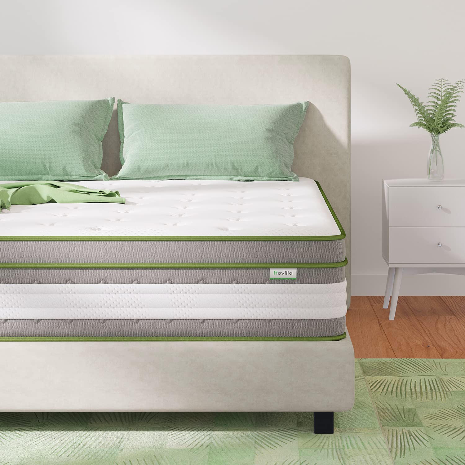 Mattress, 12 Inch Hybrid Pillow Top King Size Mattress in a Box