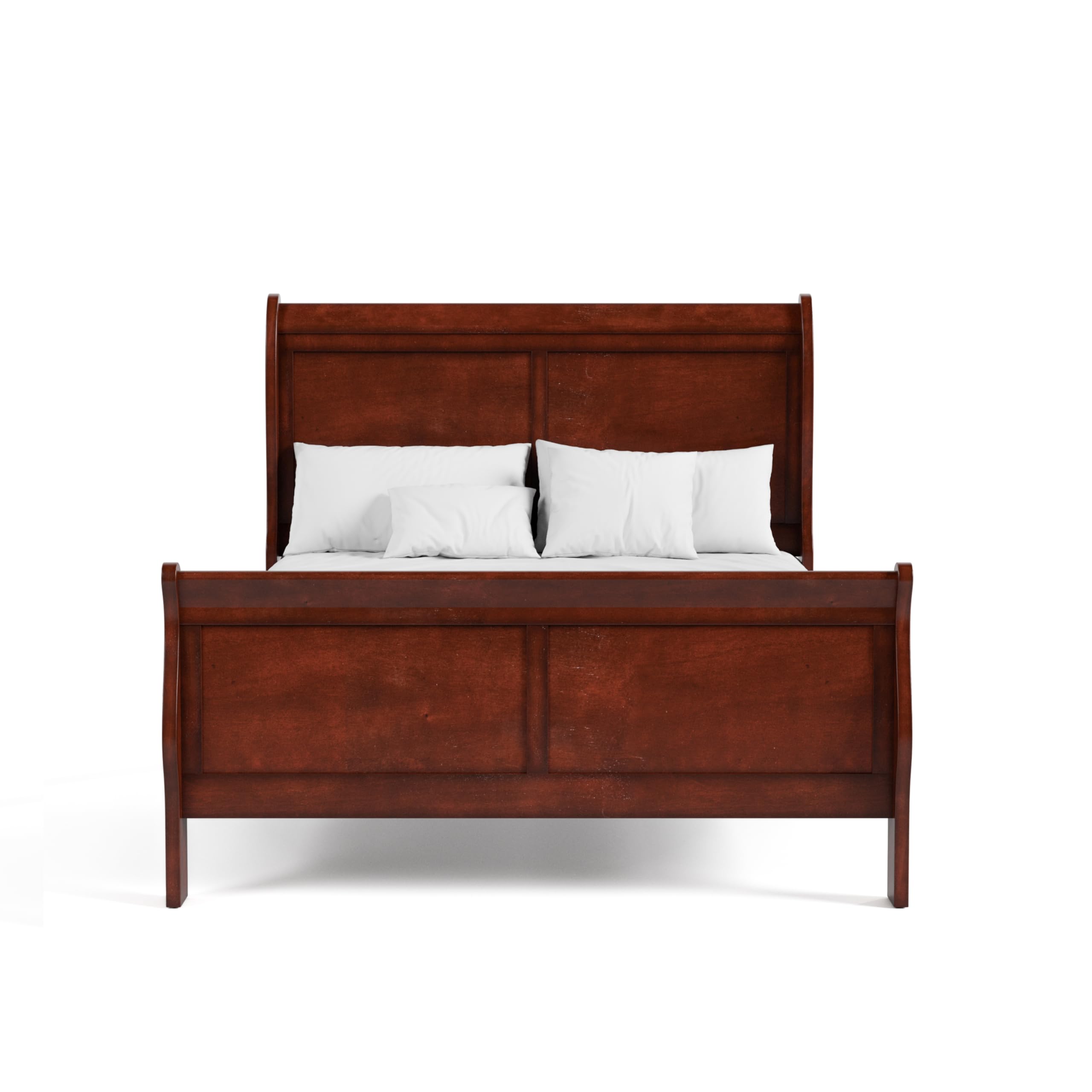 Arabella Traditional Wood Full Bed Frame with Headboard and Footboard
