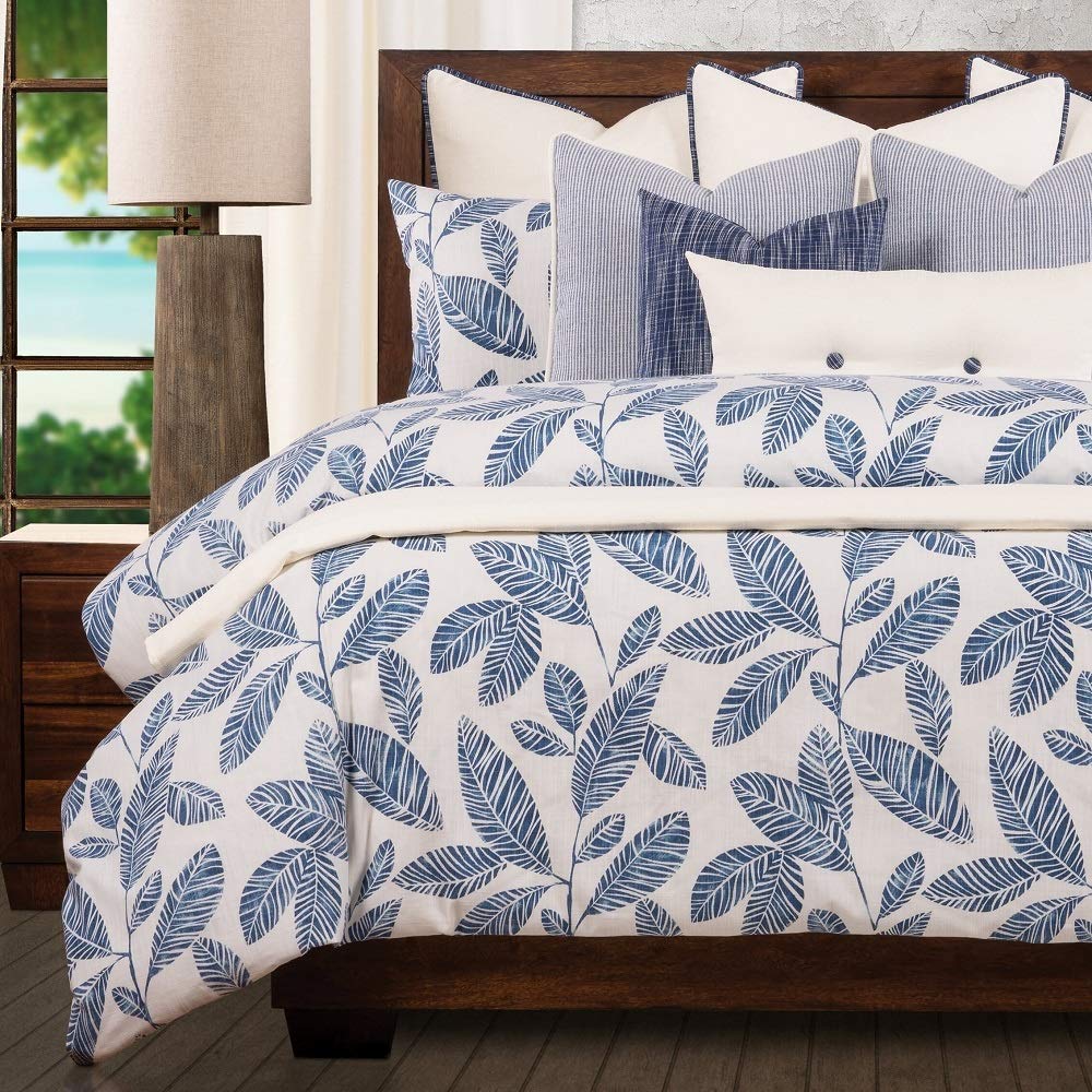 5 Piece Twin Classic Blue Lagoon Tropical Extremely Soft Cotton Duvet Cover Set