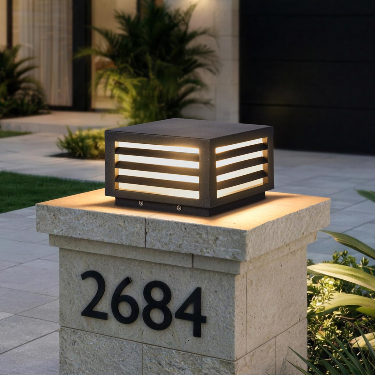 Outdoor Wired Post Light, 8.78" – Black, IP54, 3000K, E26