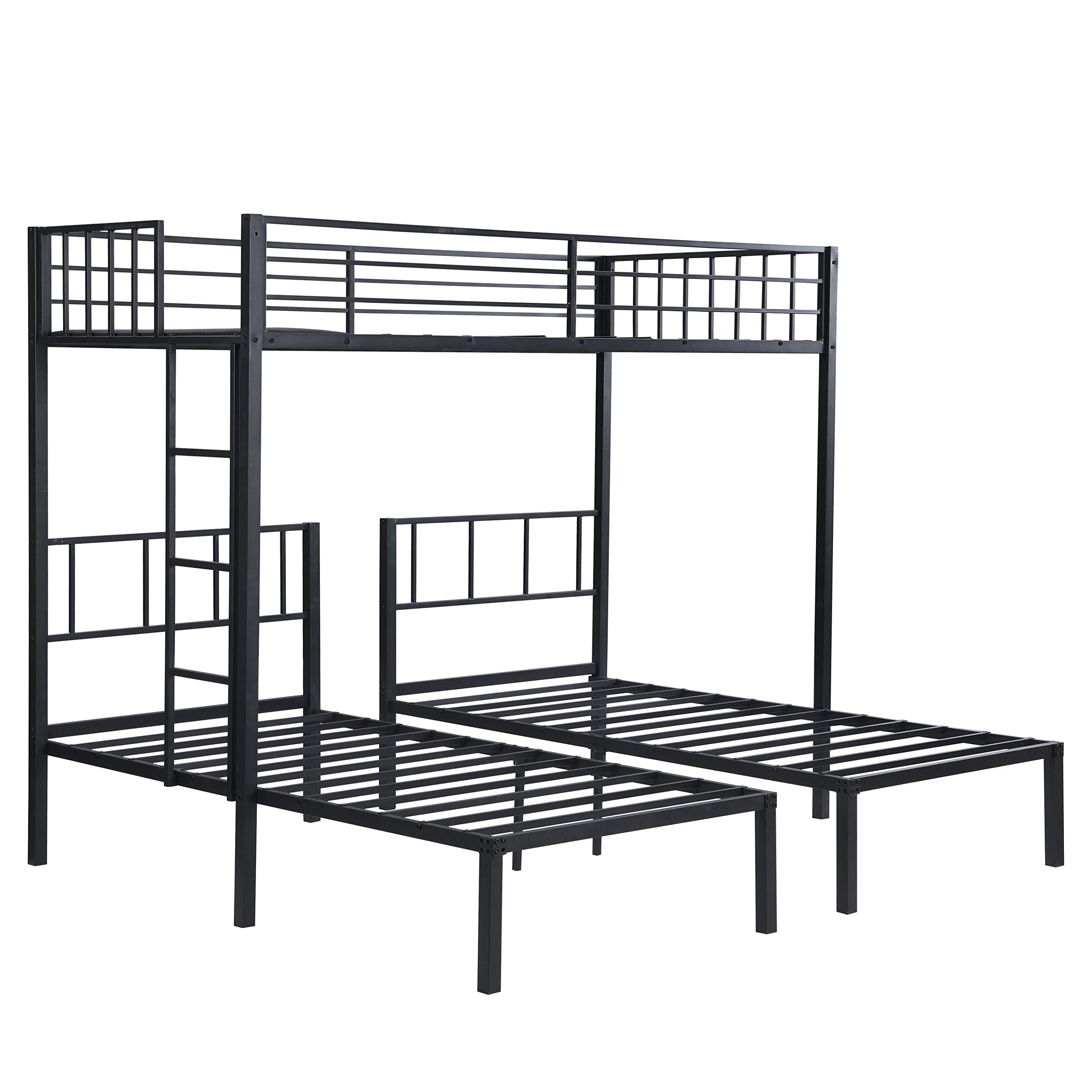 Bunk Bed Twin Over Twin Size with Ladder for Junior, Metal Twin Bunk Beds