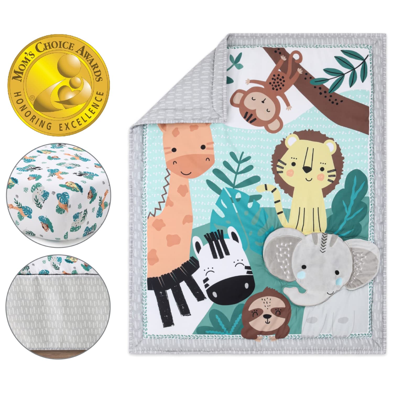 3 Piece Baby Crib Bedding Set for Boys & Girls - Newborn