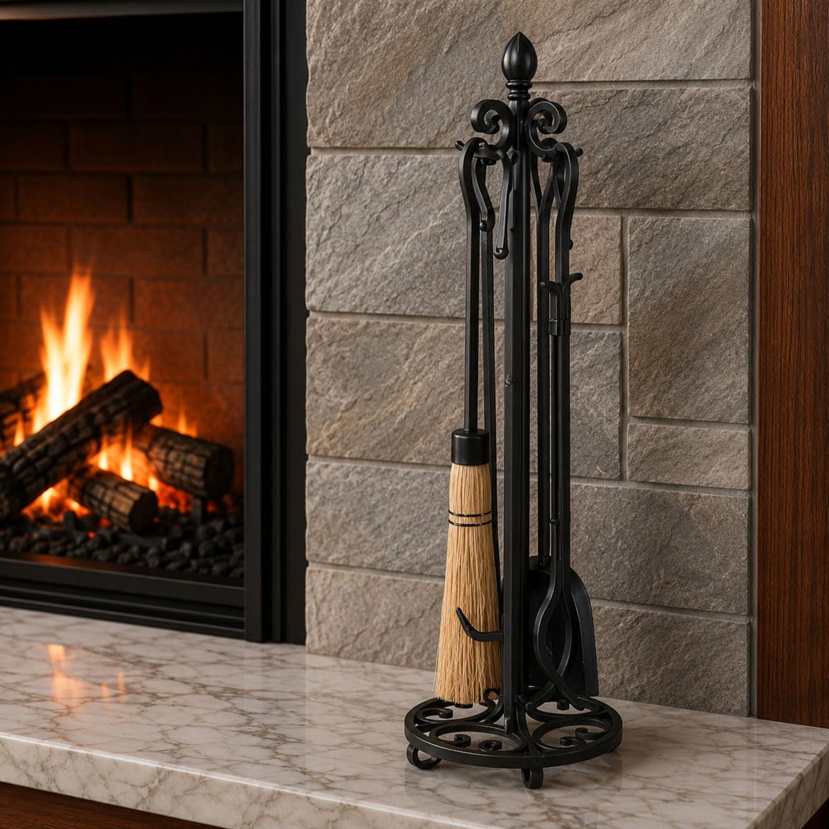 Garden Trivet Fireplace Tool Set