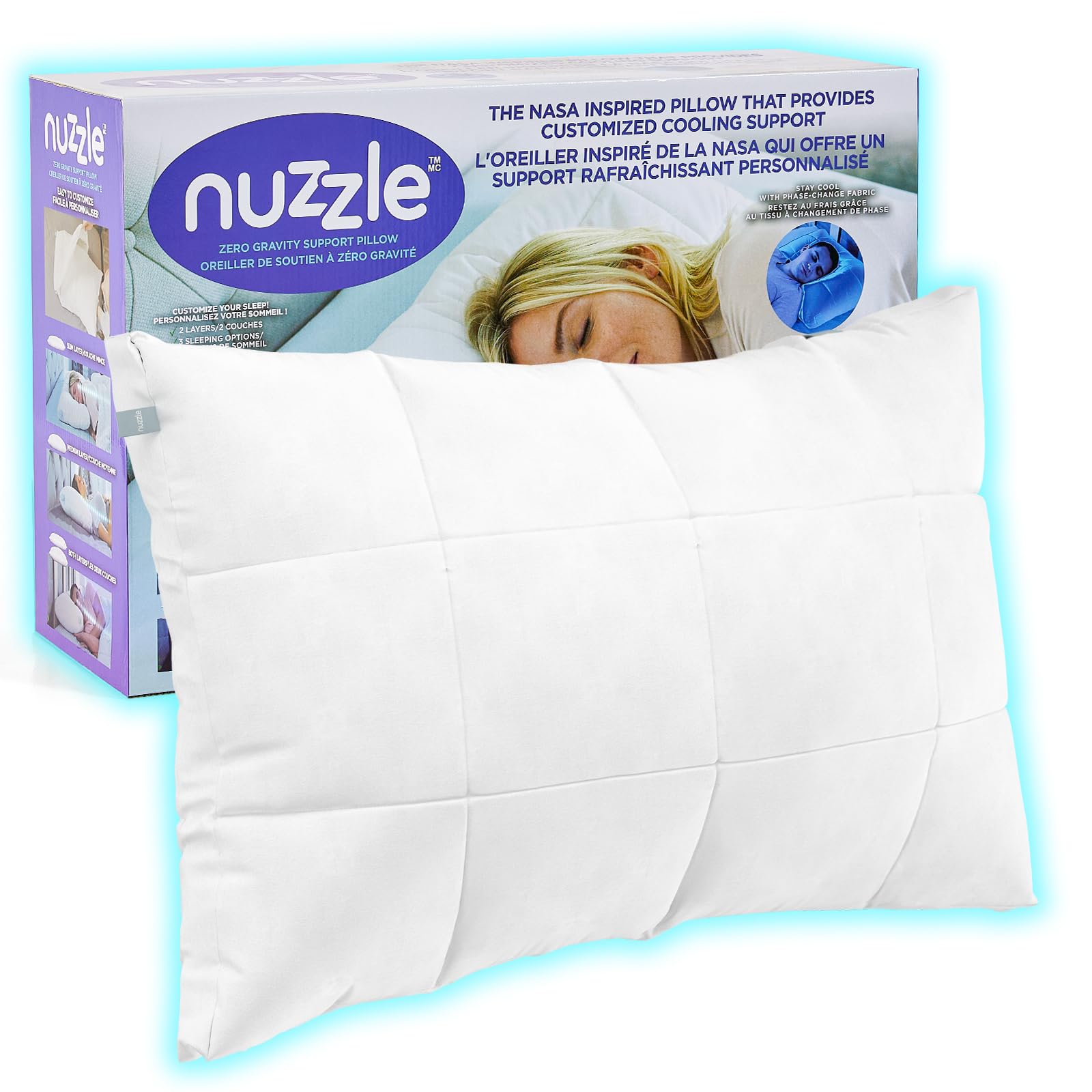 Cooling Adjustable Pillow for Side Sleepers, Luxury Standard Size