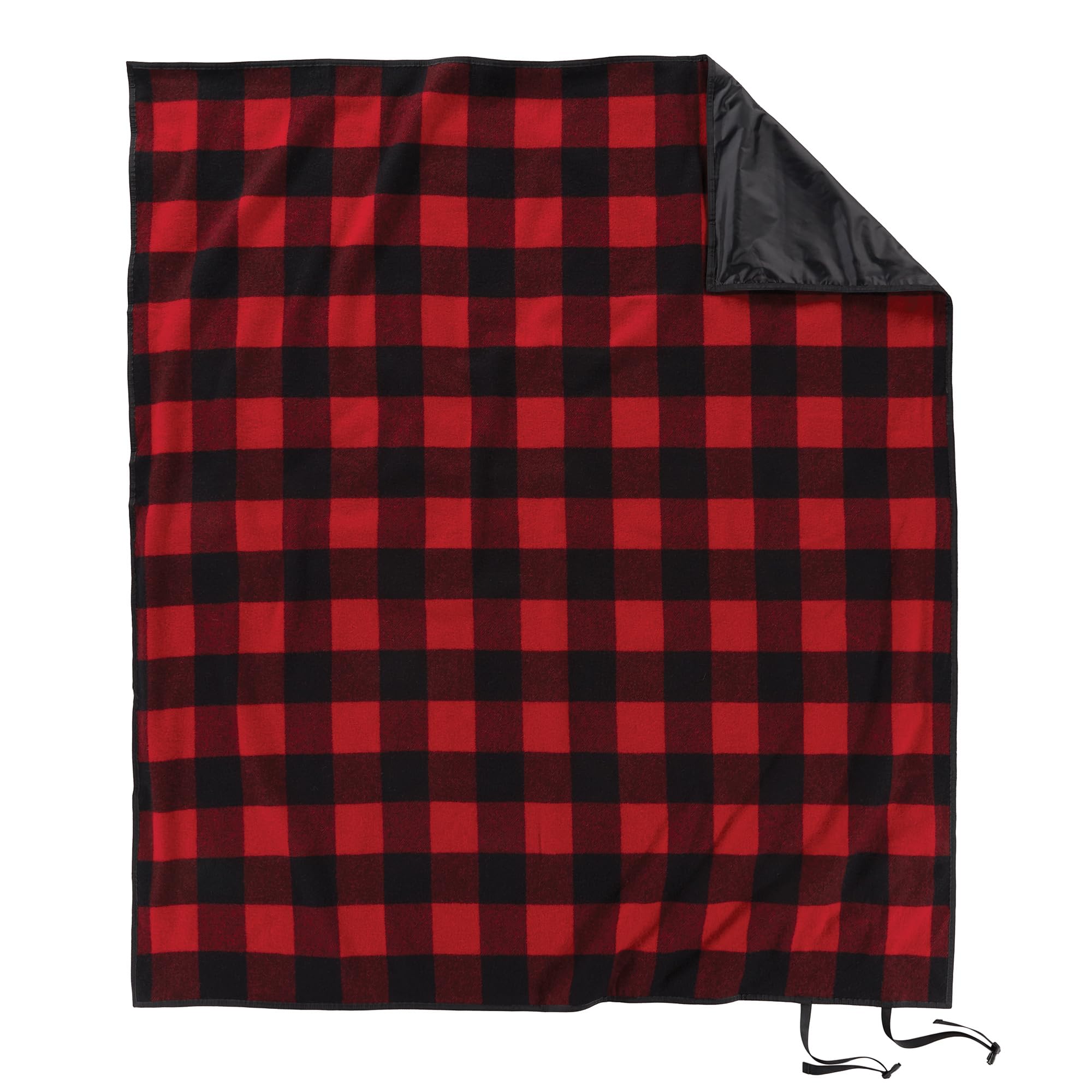 Roll-Up Travel Blanket 60” x 70”, Durable Wool Blanket with a Waterproof Nylon Backing
